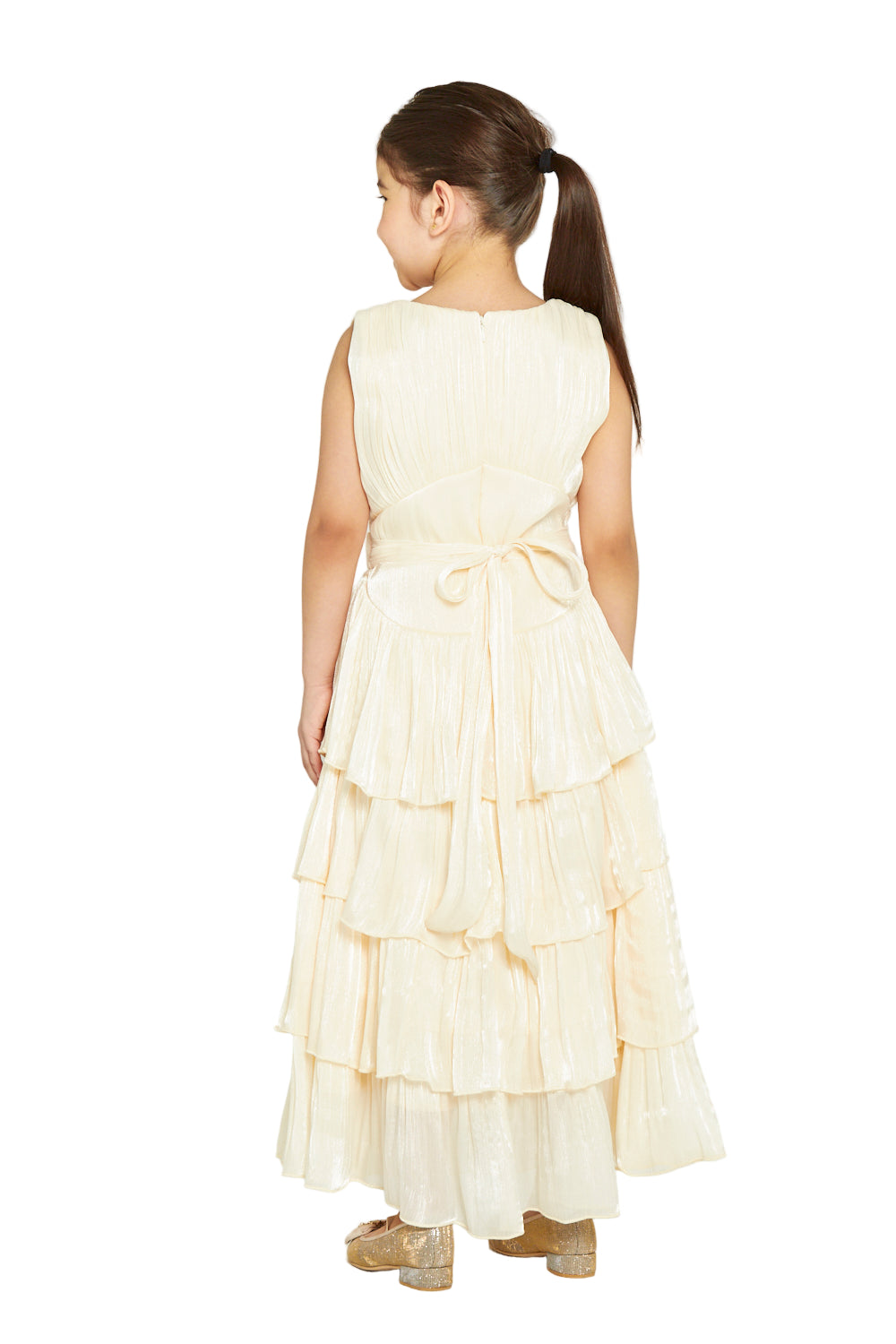 Ruffle Tiered Organza Gown