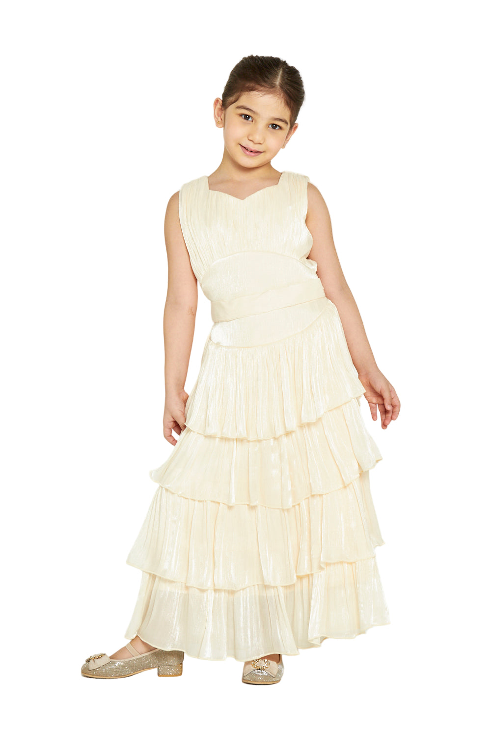 Ruffle Tiered Organza Gown