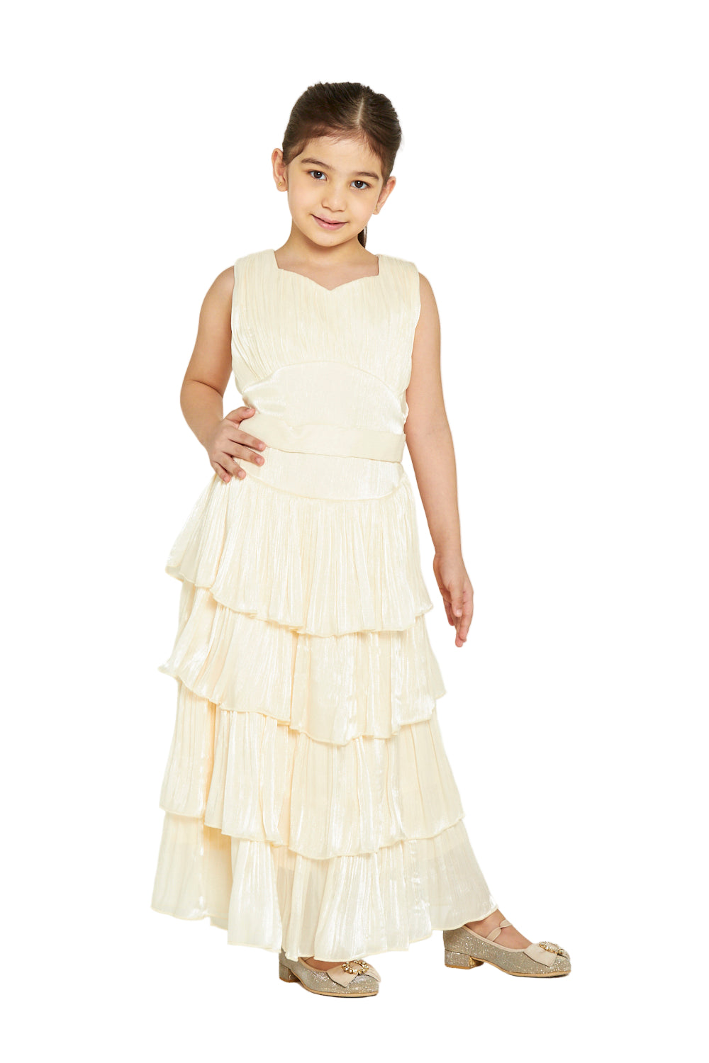 Ruffle Tiered Organza Gown