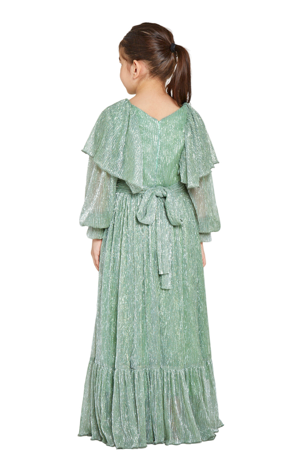 Metallic Meadow Pleated Dress