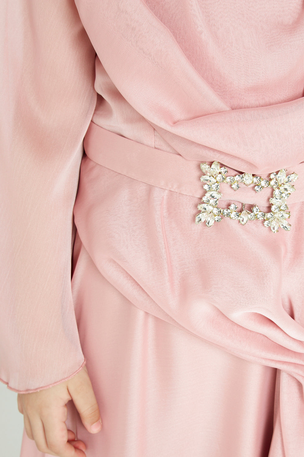 Blush Draped Glow Gown