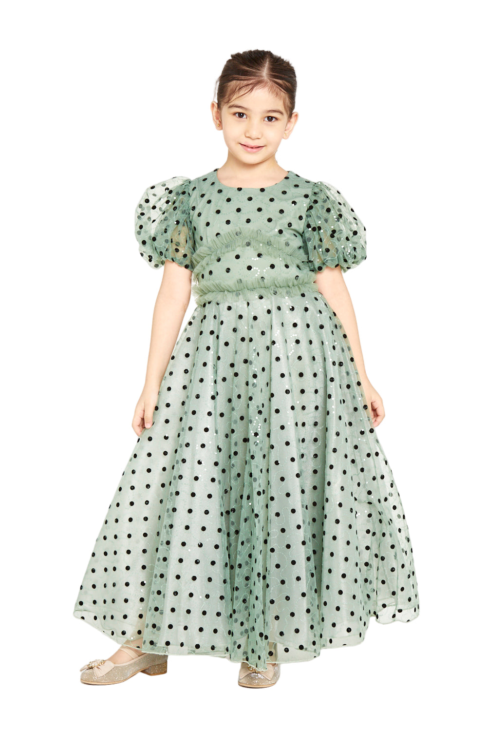 Polka Dot Tulle Charm Gown