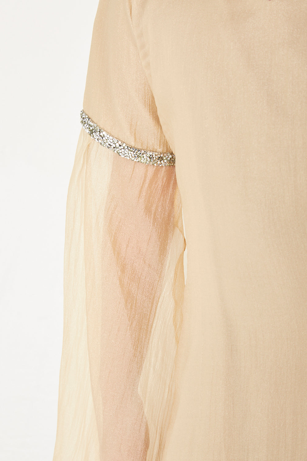 Flared Sleeve Golden Grace Gown