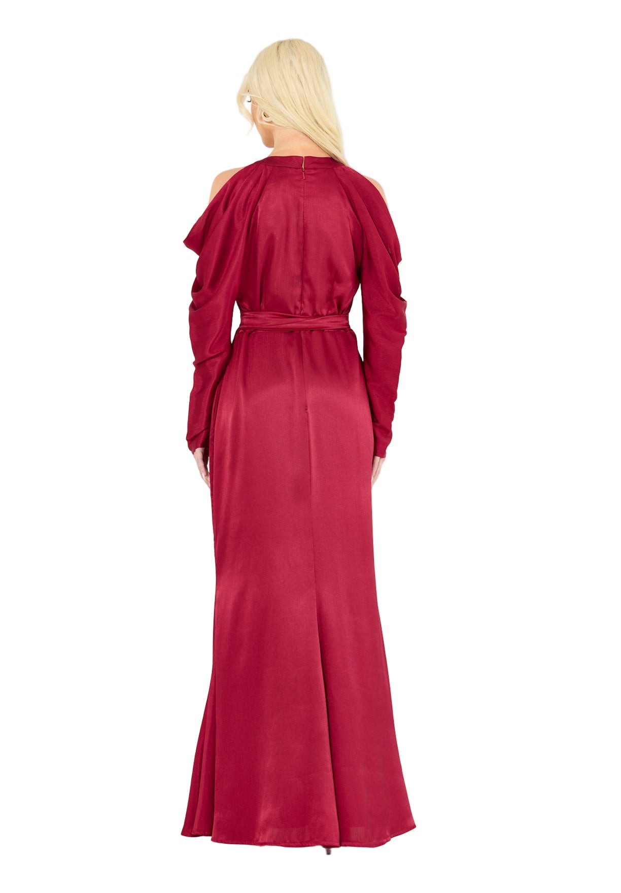 Statement Sleeves Cold-Shoulder Gown