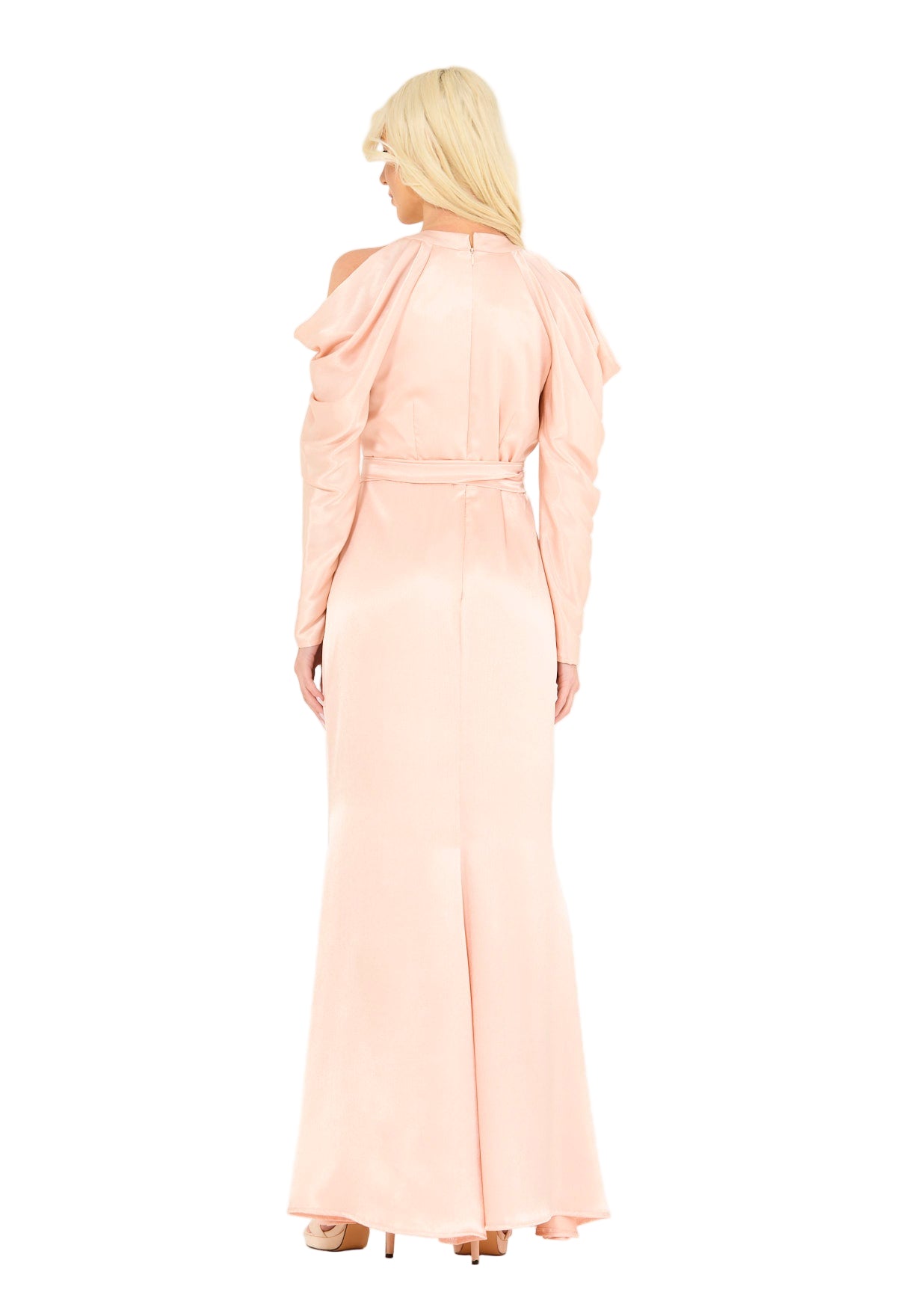 Statement Sleeves Cold-Shoulder Gown