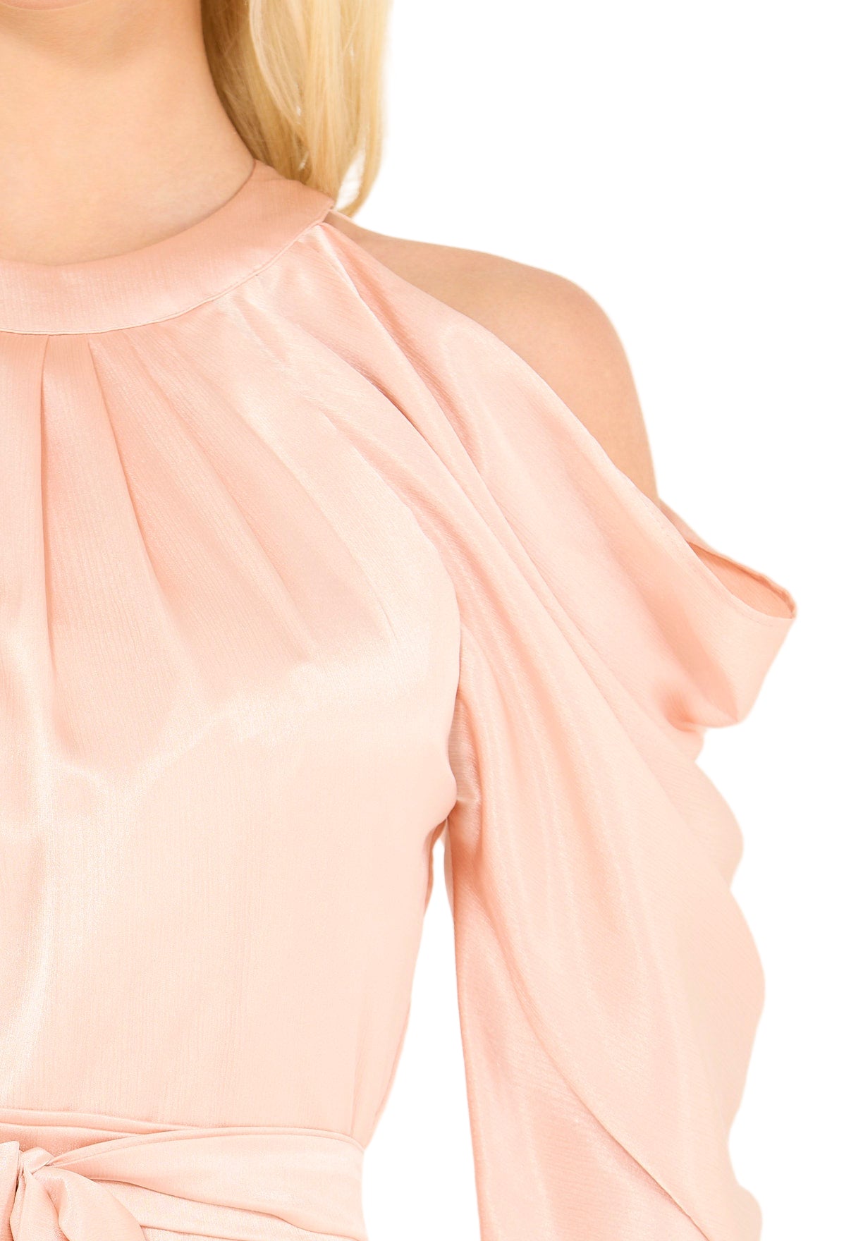 Statement Sleeves Cold-Shoulder Gown