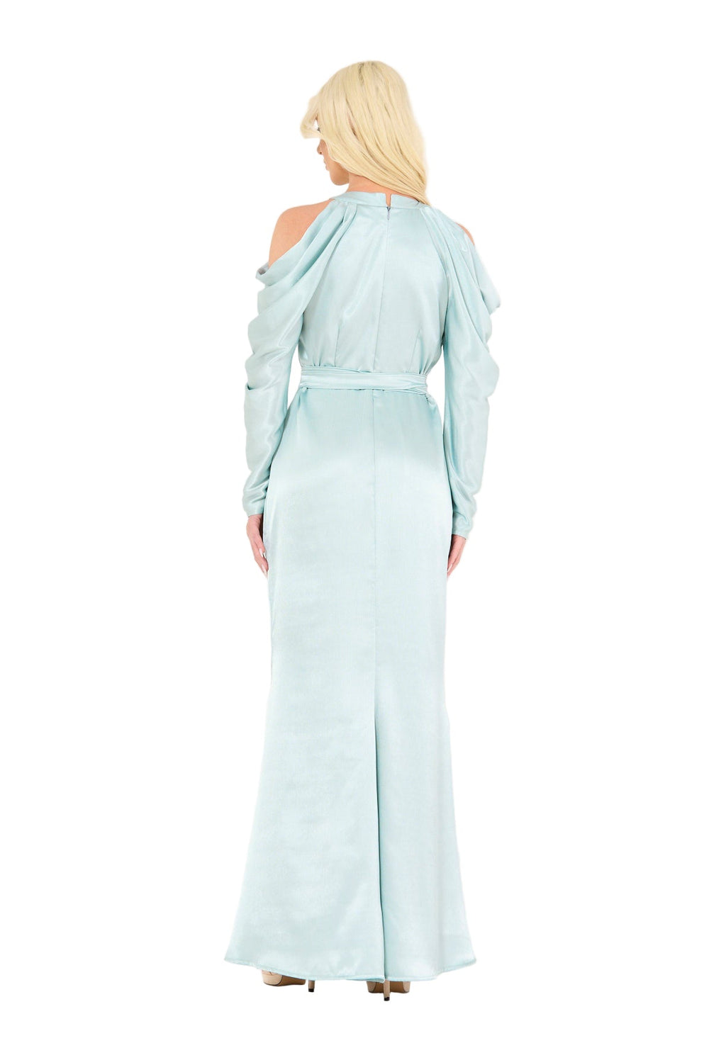 Statement Sleeves Cold-Shoulder Gown