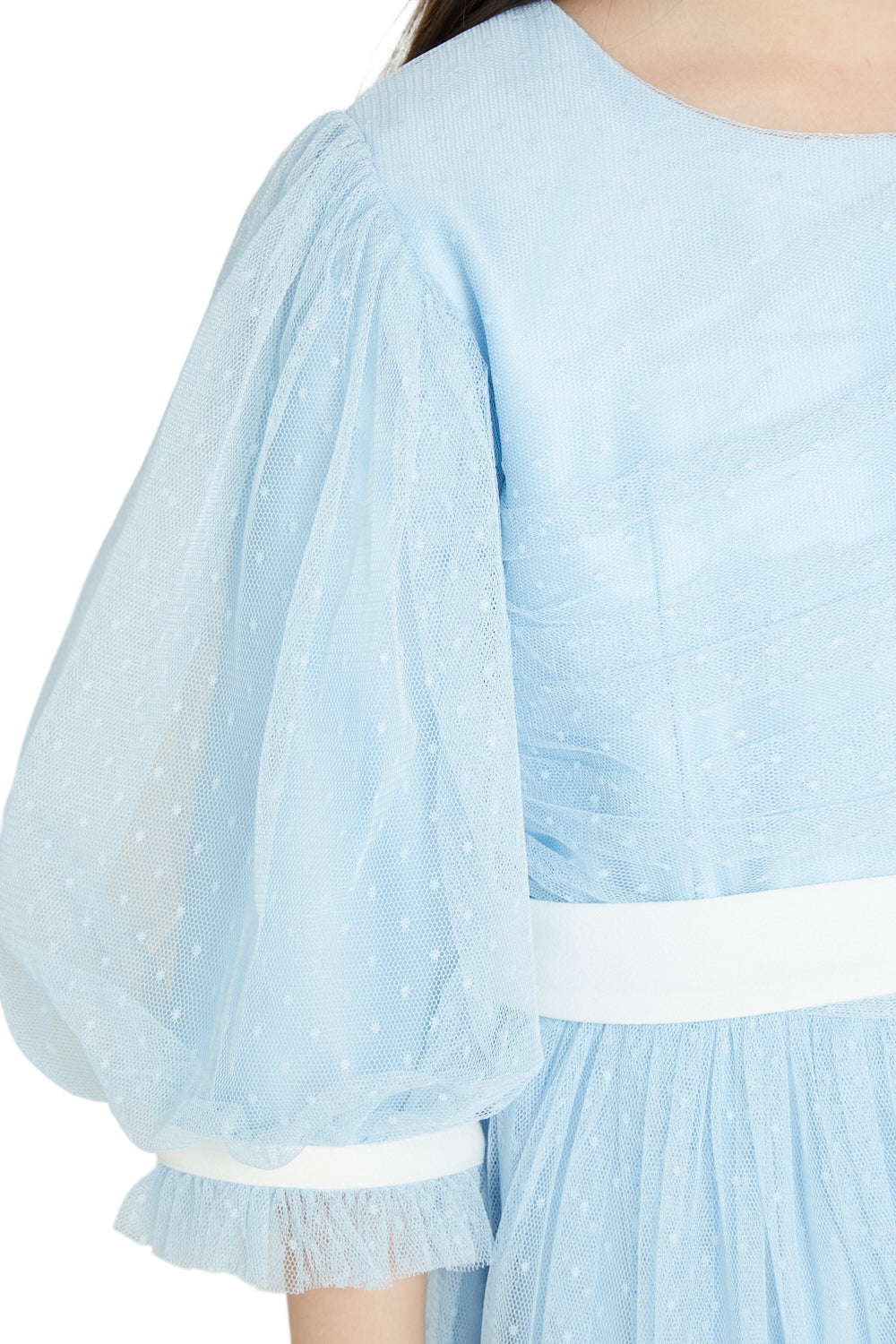 Balloon Sleeve Celestial Tulle Gown