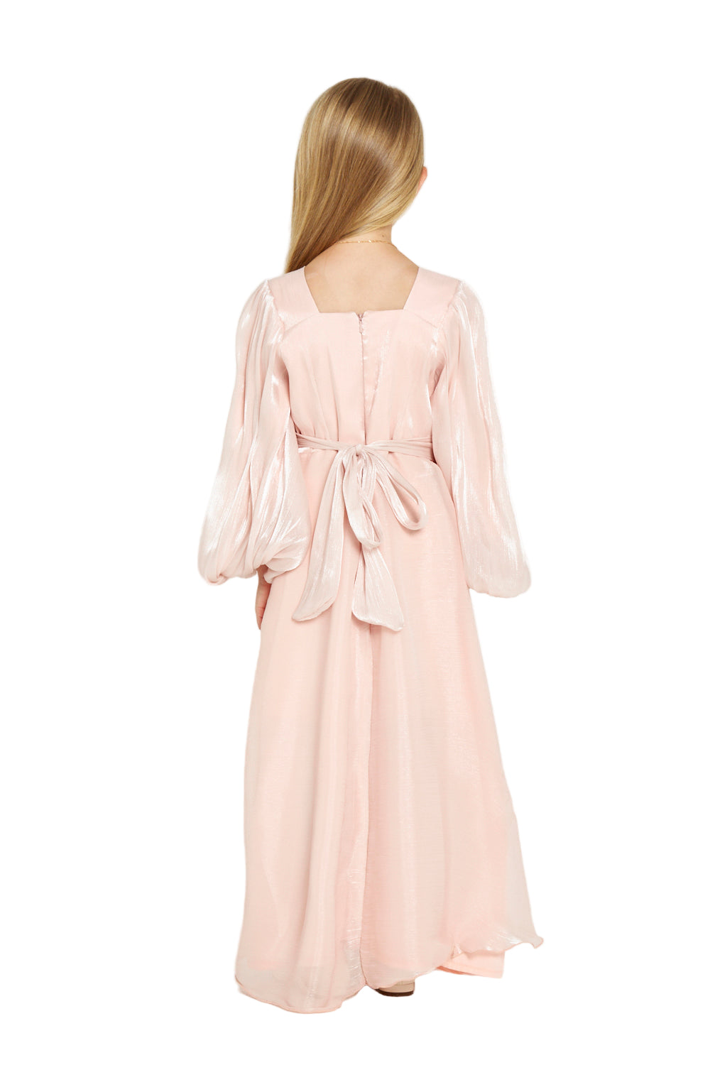 Draped Balloon Sleeves Gown