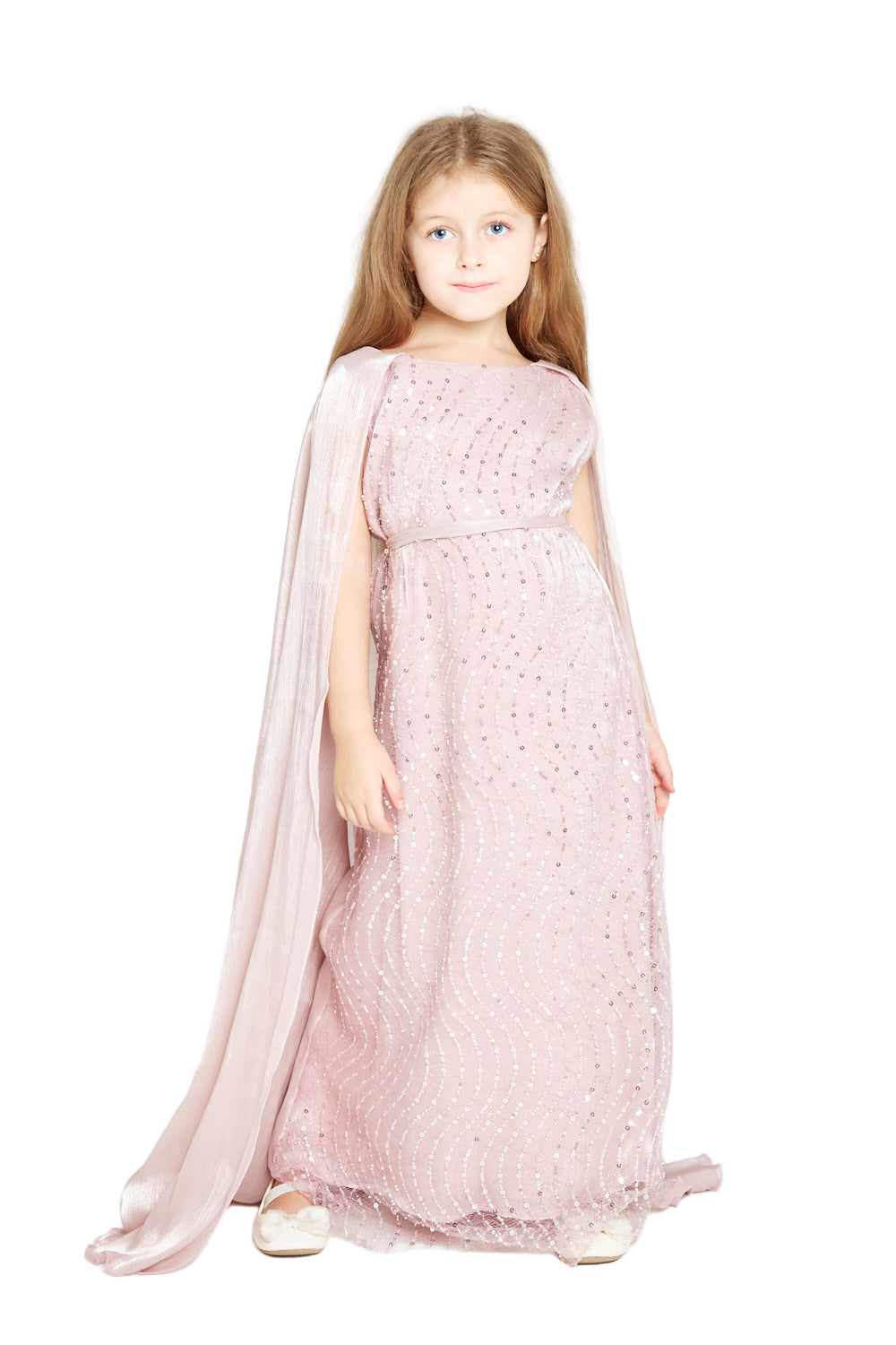 Sequin Cape Gown