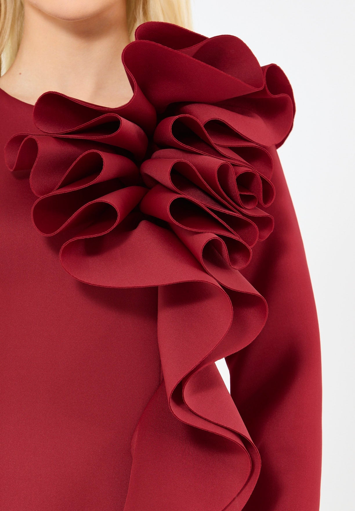 Sculpted Ruffle Gown