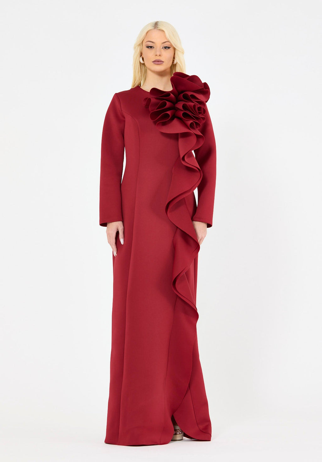 Sculpted Ruffle Gown