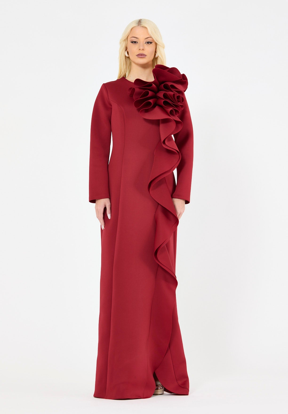 Sculpted Ruffle Gown