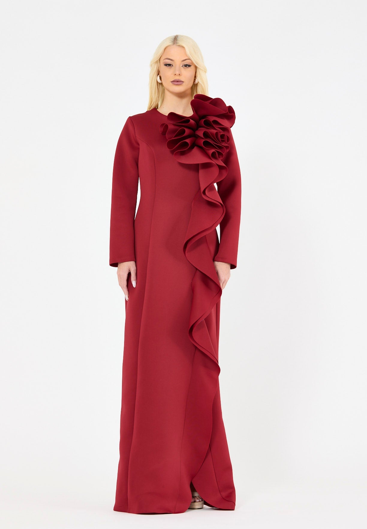 Sculpted Ruffle Gown