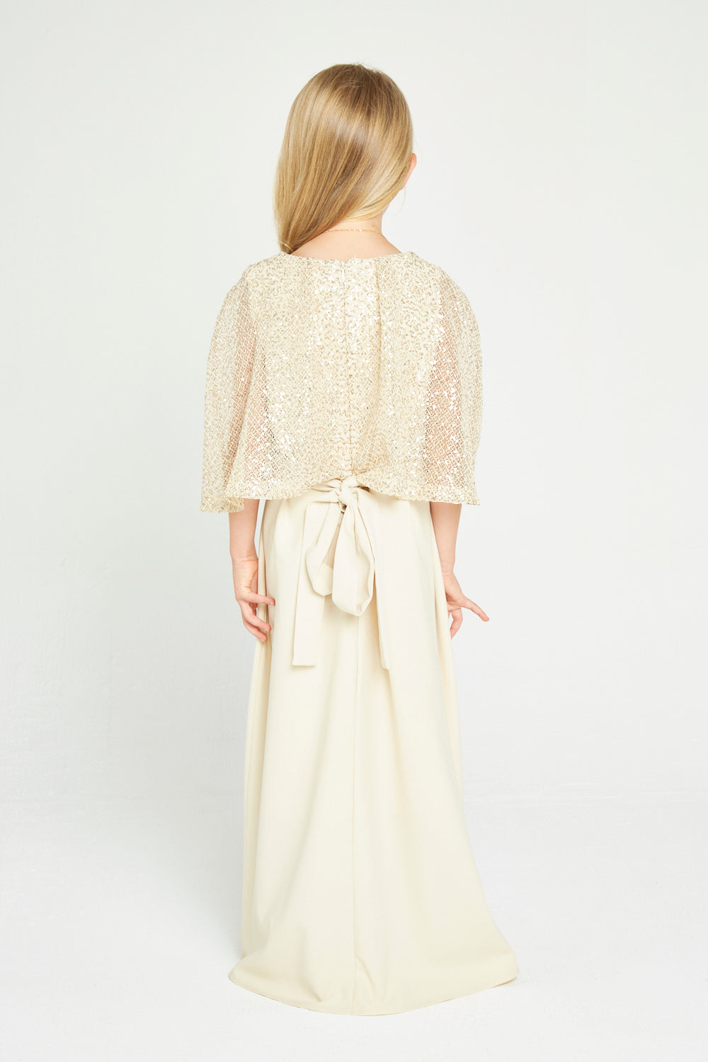 Embellished Cape Sleeve Dress