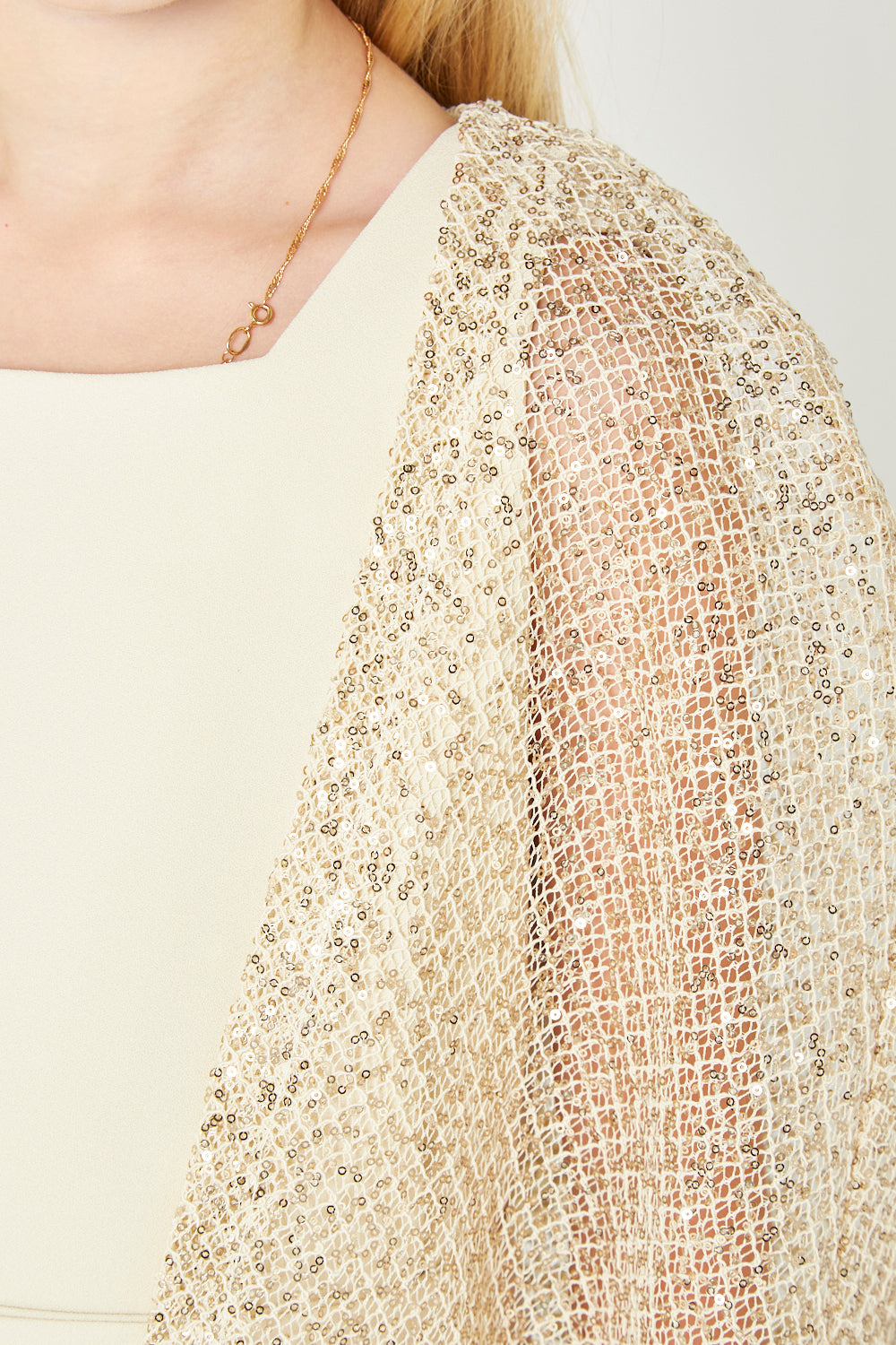 Embellished Cape Sleeve Dress