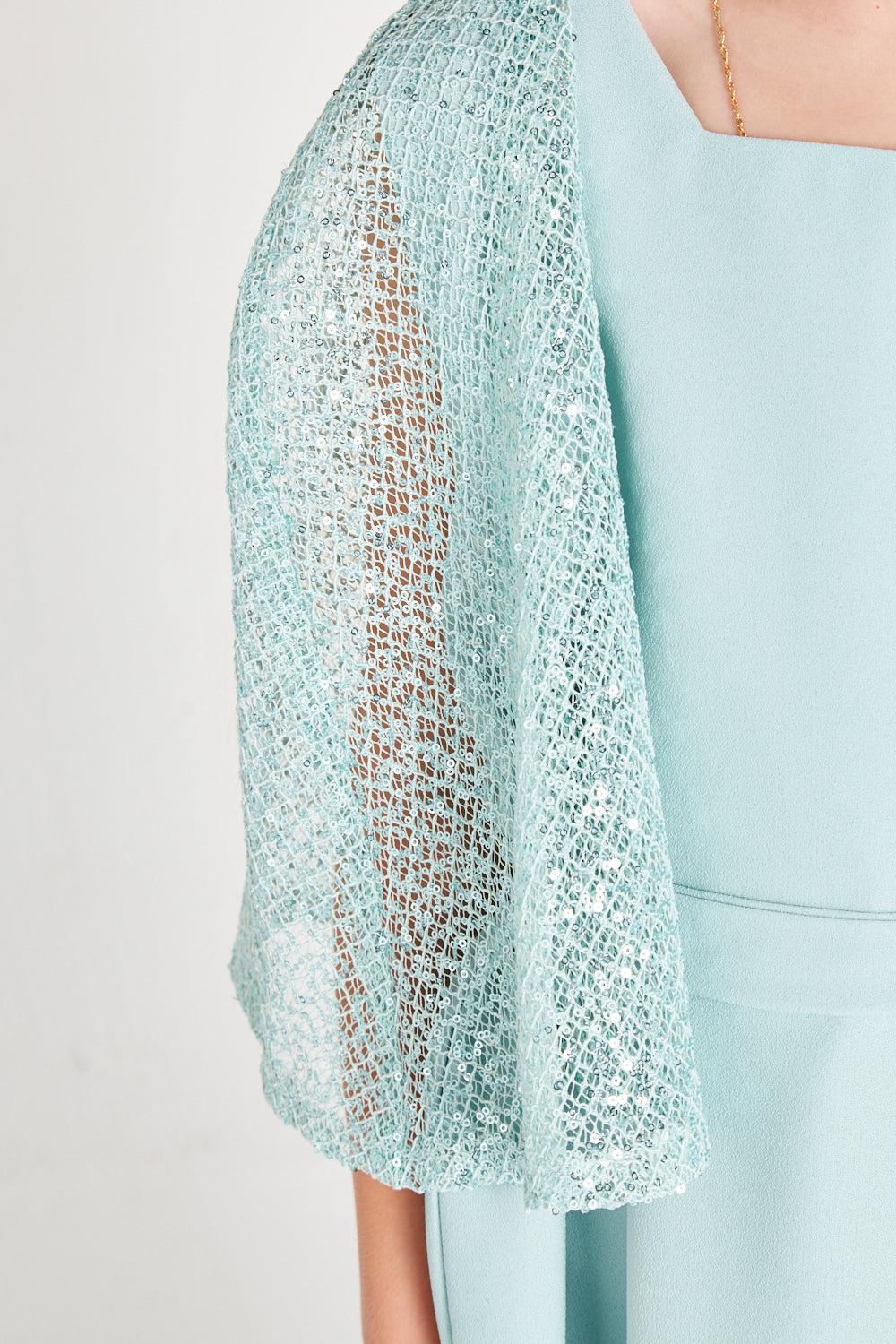 Embellished Cape Sleeve Dress