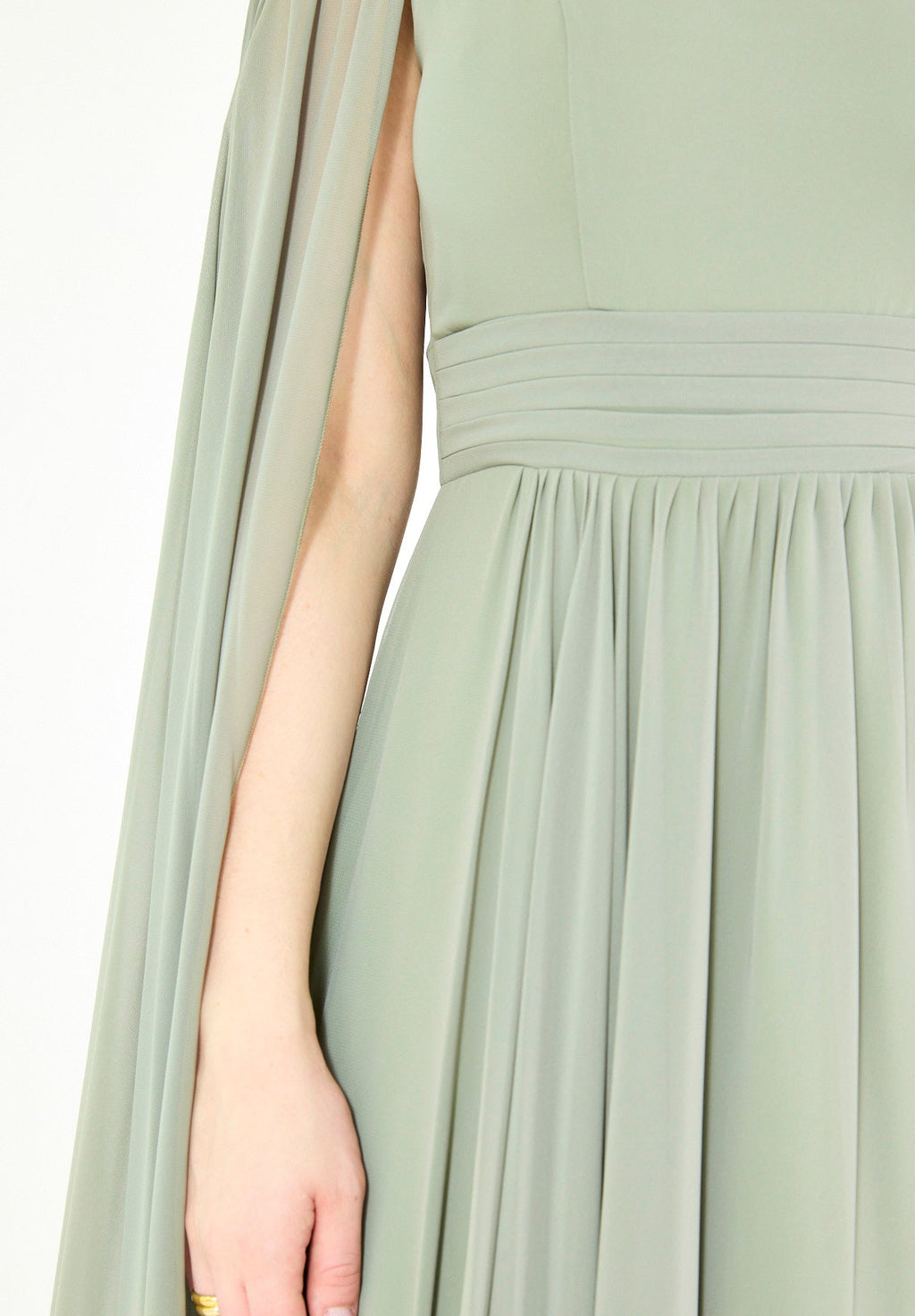 Modern One-Shoulder Draped Chiffon Gown