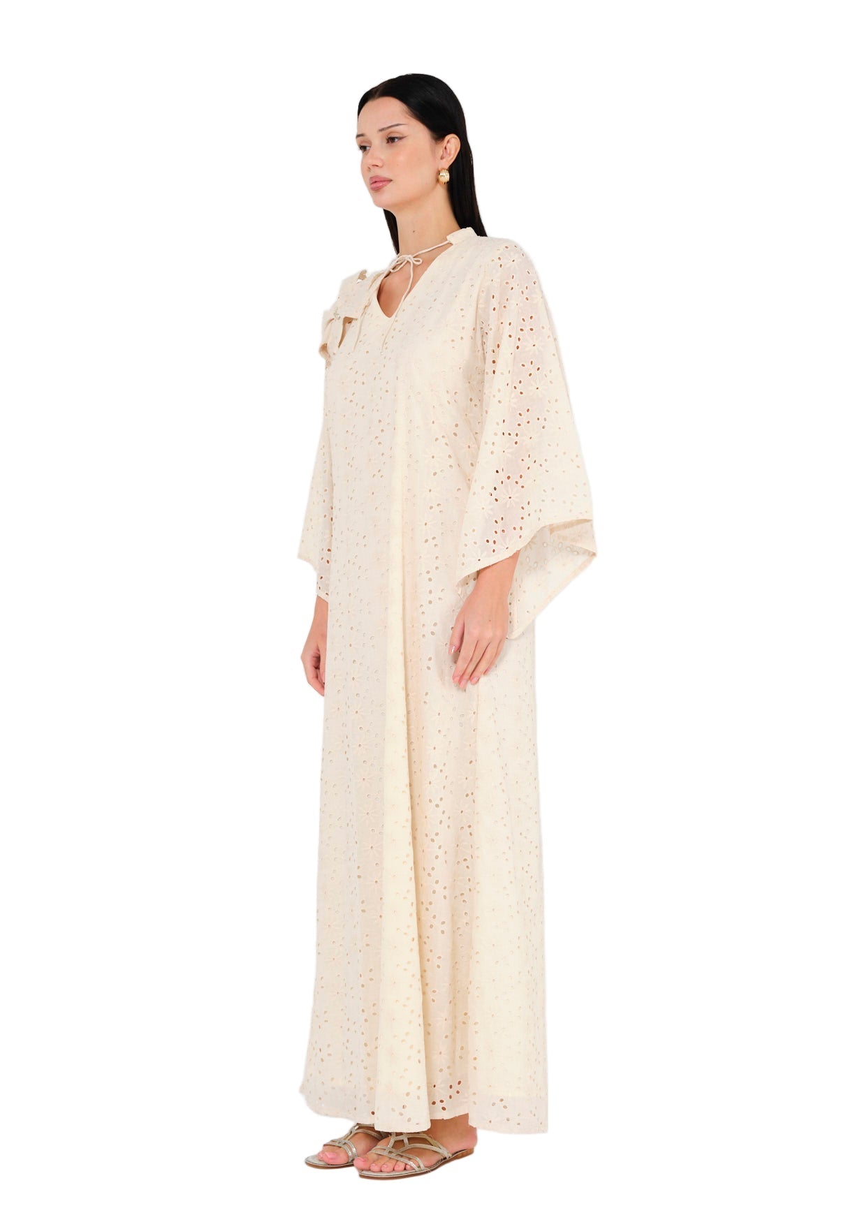 Blush Elegance Eyelet Jalabiya