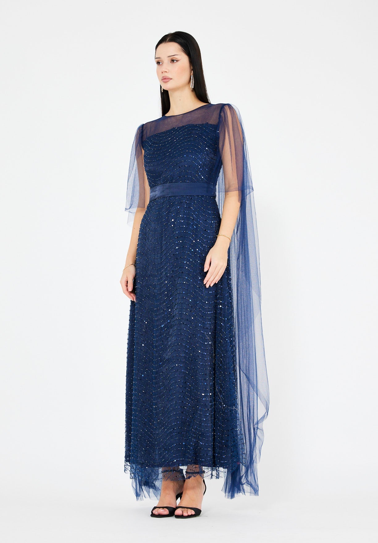 Midnight Sparkle Tulle Gown