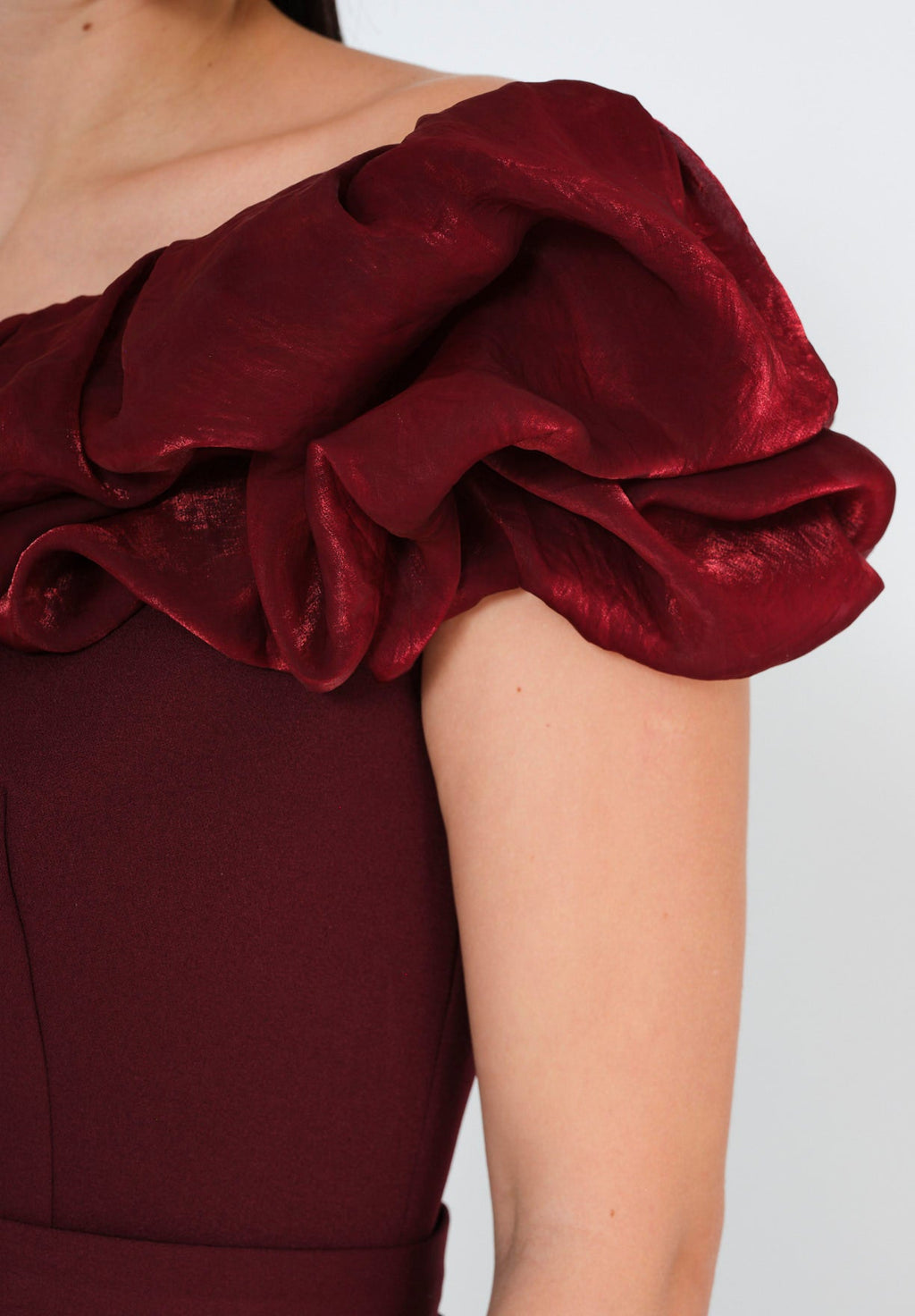 Rosé Radiance Ruffle Gown