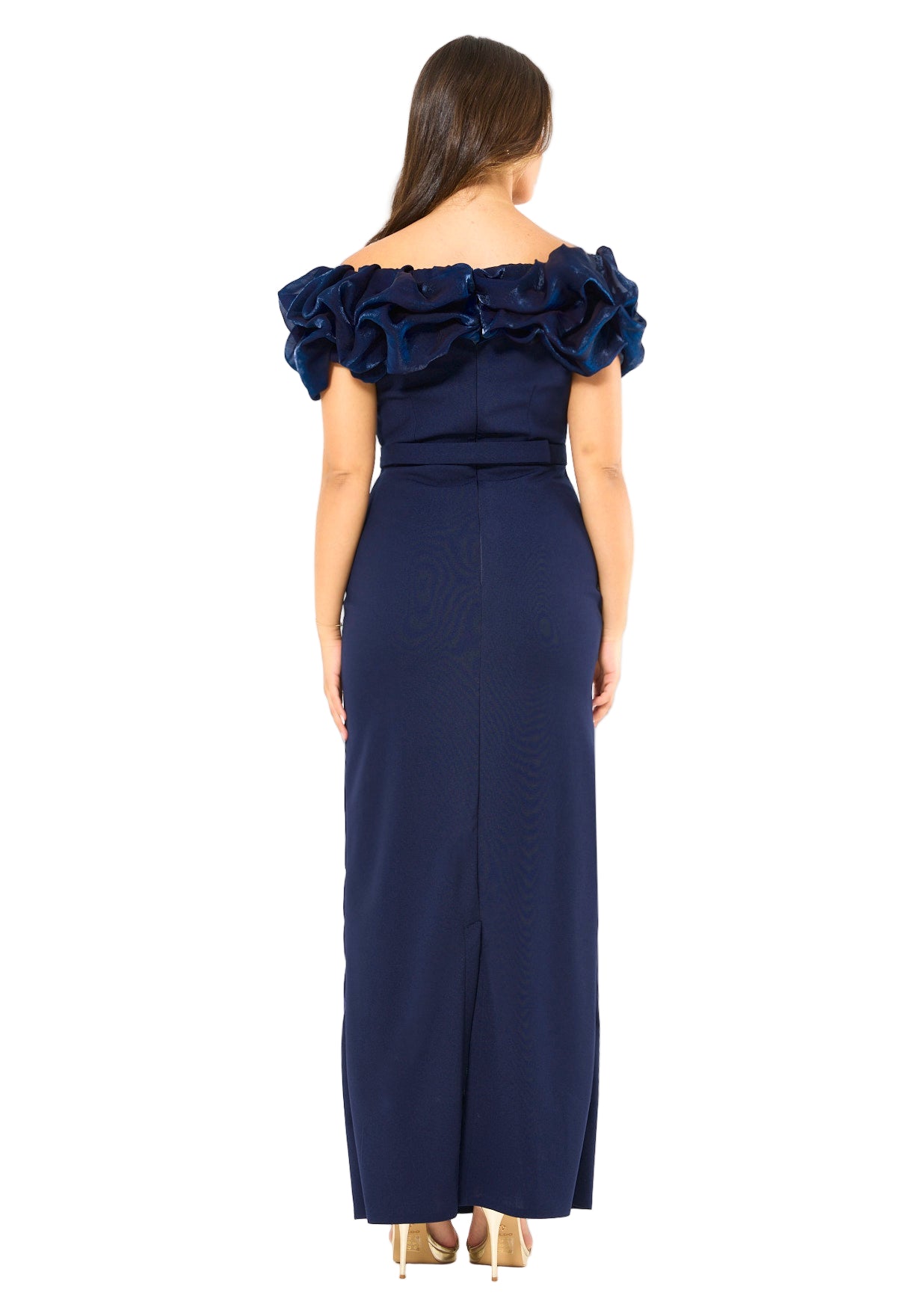 Rosé Radiance Ruffle Gown