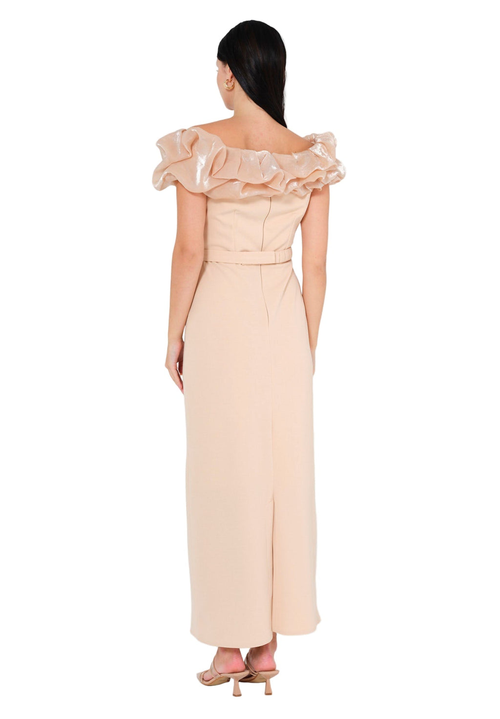 Rosé Radiance Ruffle Gown