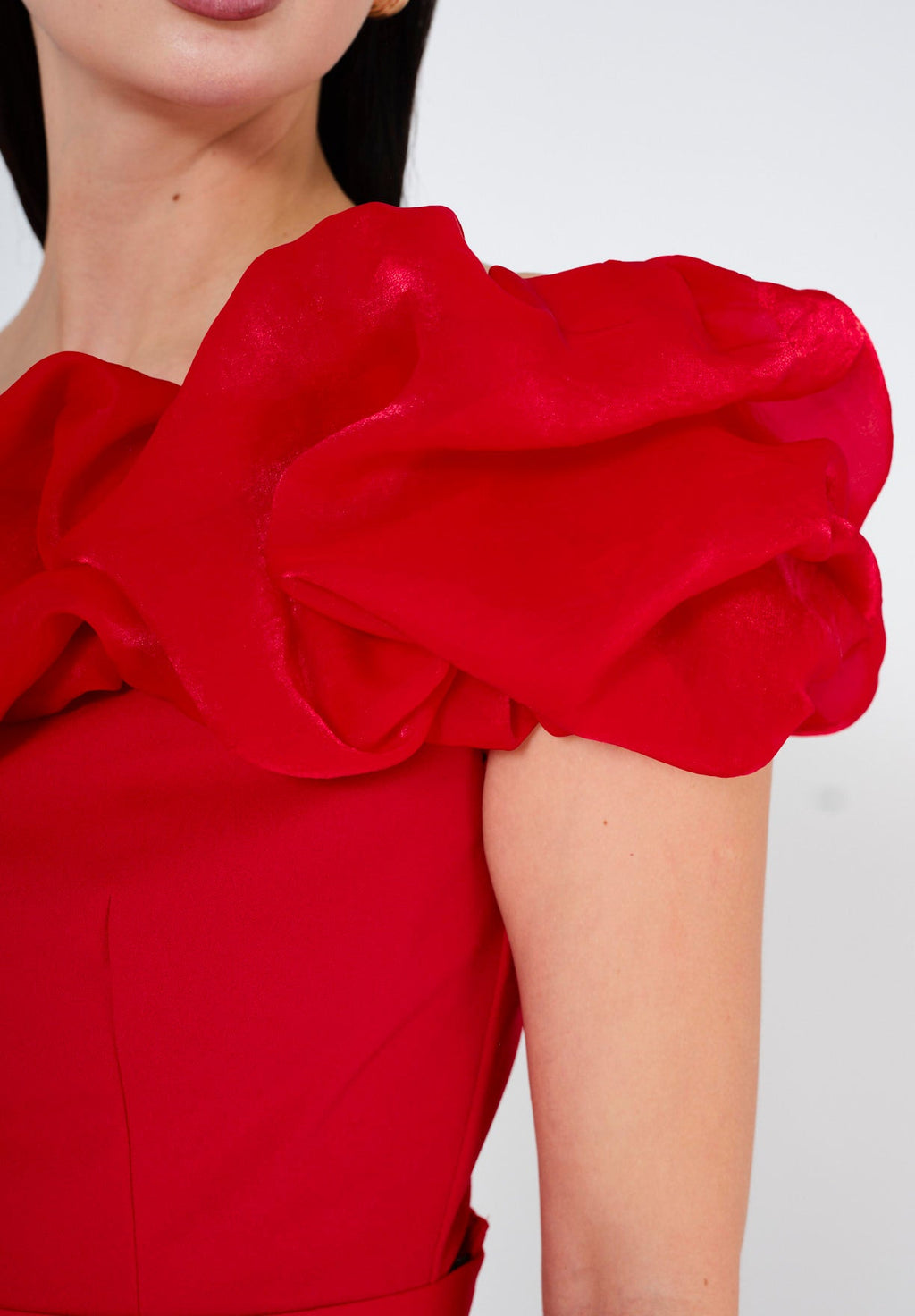 Rosé Radiance Ruffle Gown