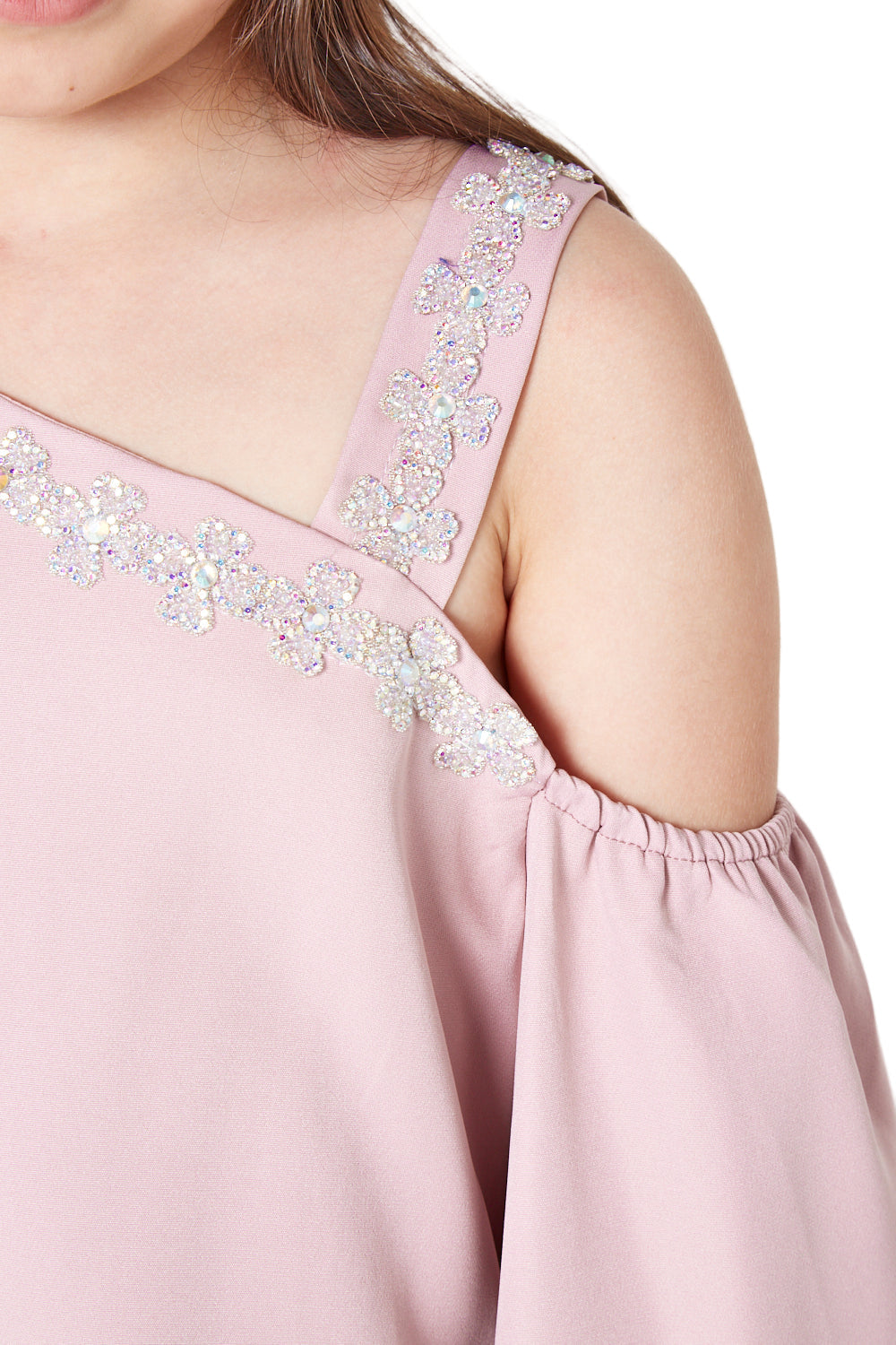 Asymmetrical Cold Shoulder Gown