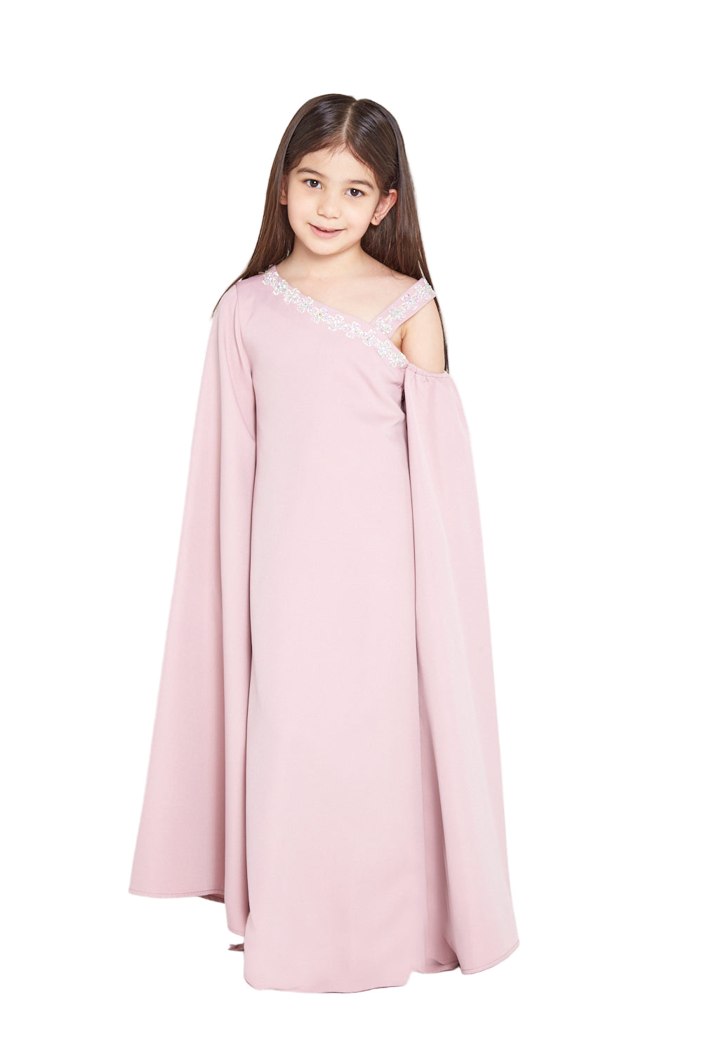 Asymmetrical Cold Shoulder Gown