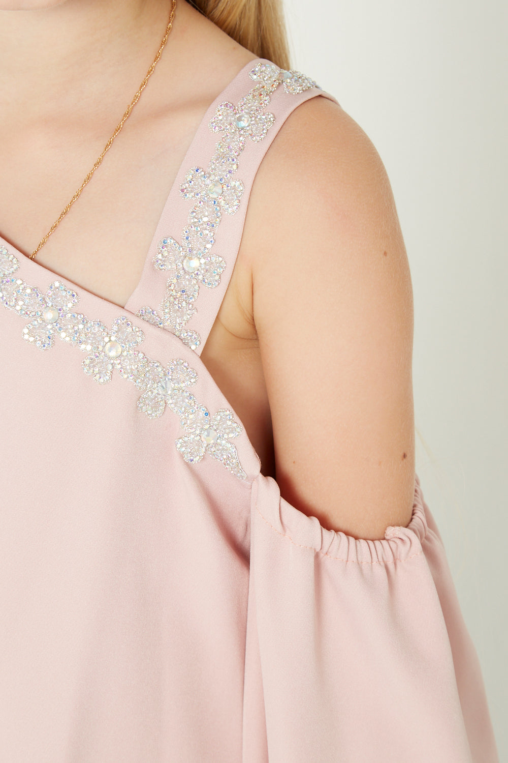 Asymmetrical Cold Shoulder Gown