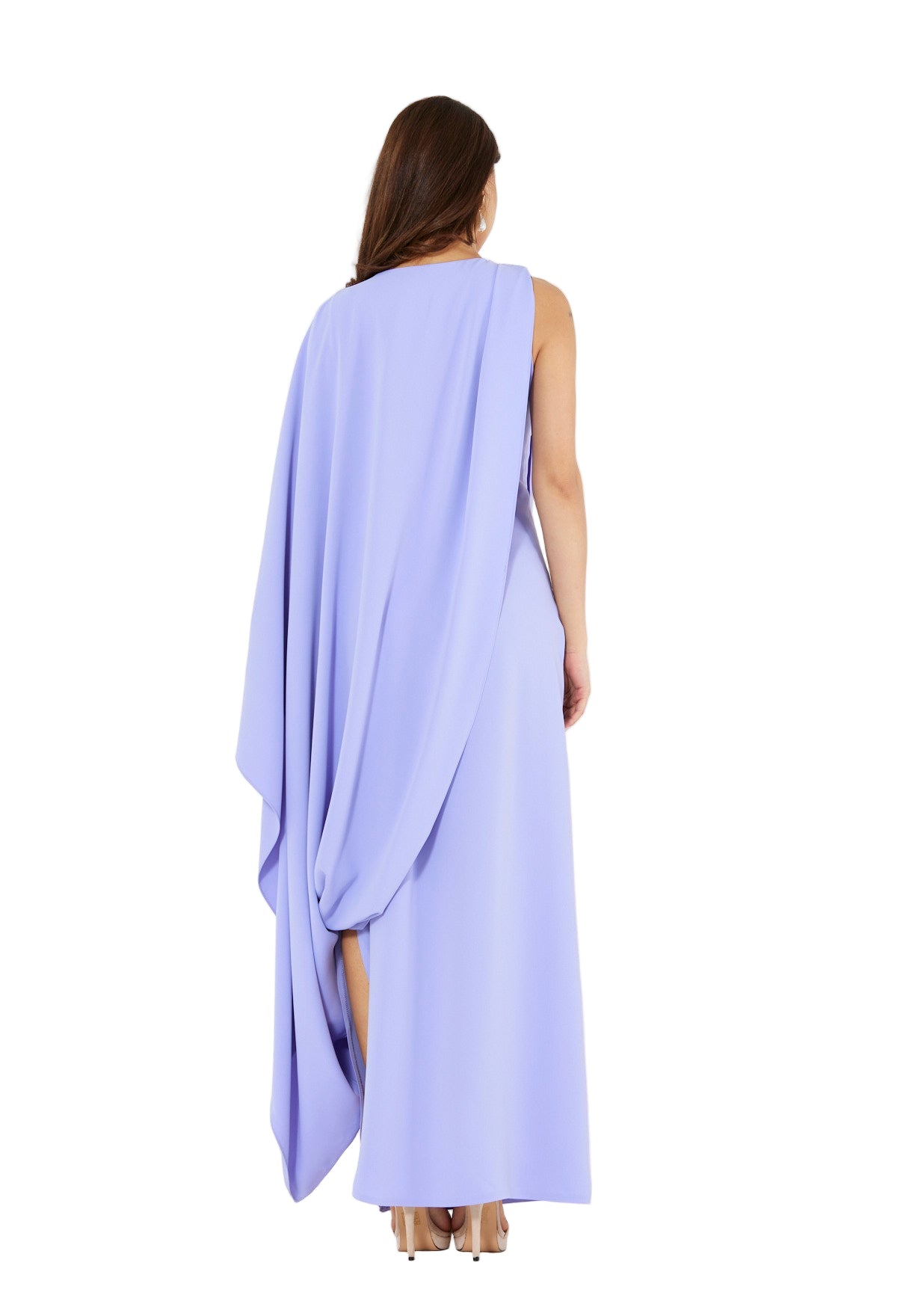 Floral Bloom Asymmetrical Draped Gown