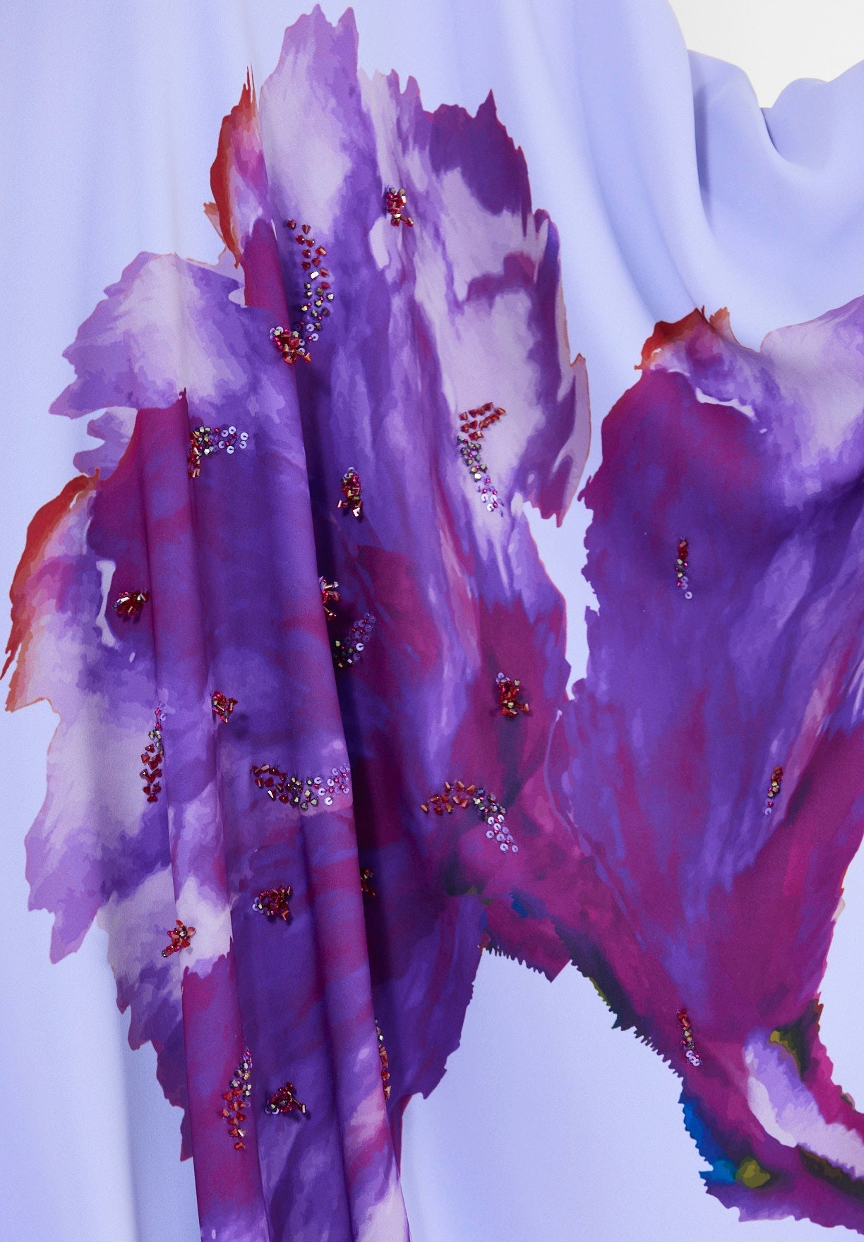 Floral Bloom Asymmetrical Draped Gown