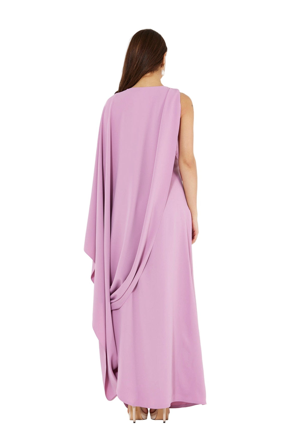 Floral Bloom Asymmetrical Draped Gown