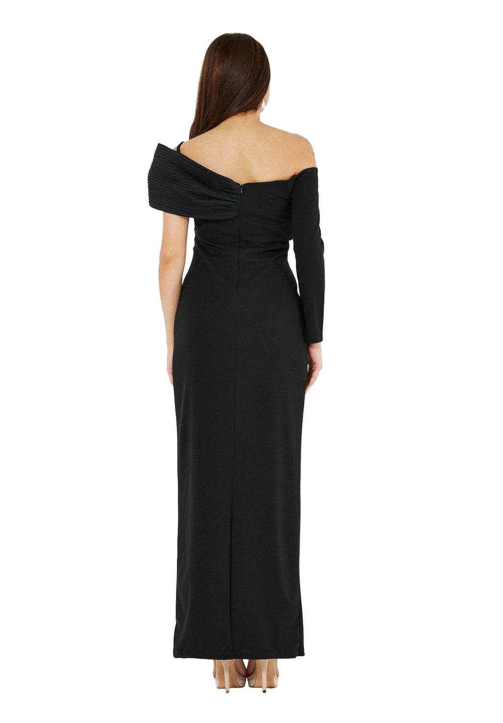 Sculpted Bow Neckline Column Gown
