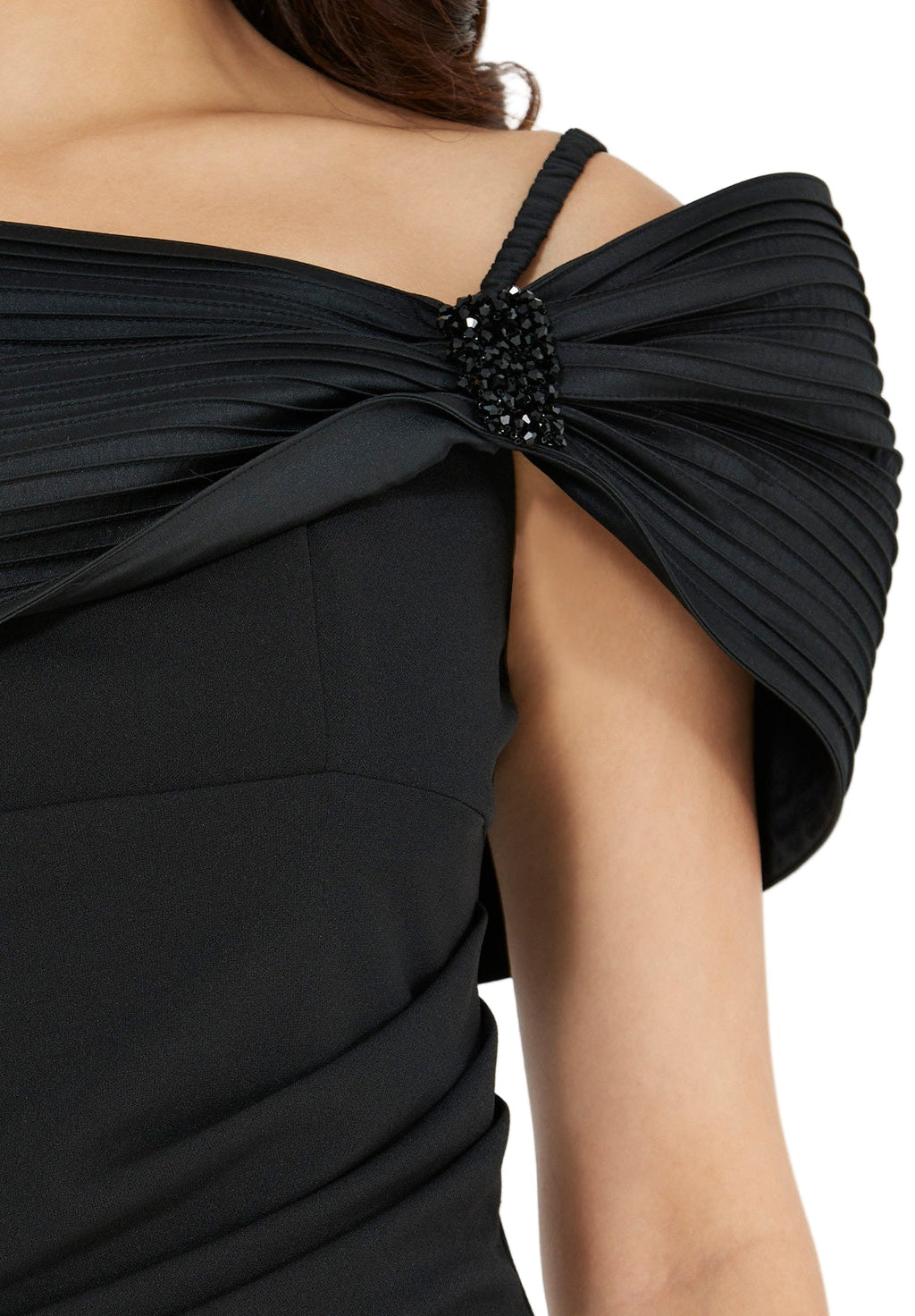 Sculpted Bow Neckline Column Gown
