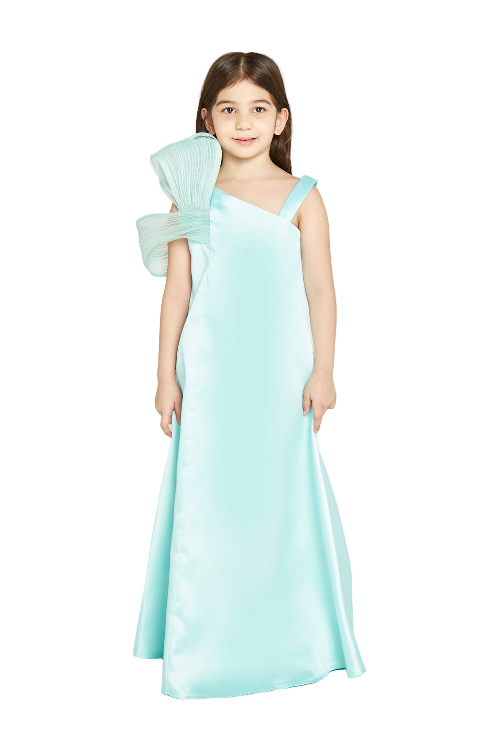 Sculpted Bow One-Shoulder Gown