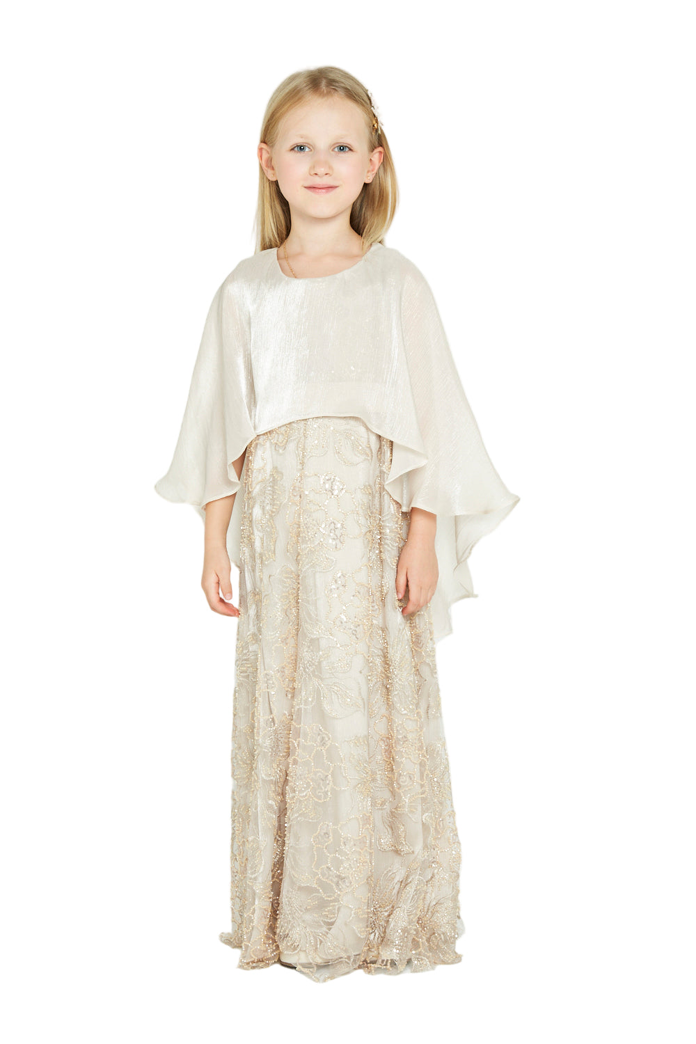 Elegant Floral Overlay Gown