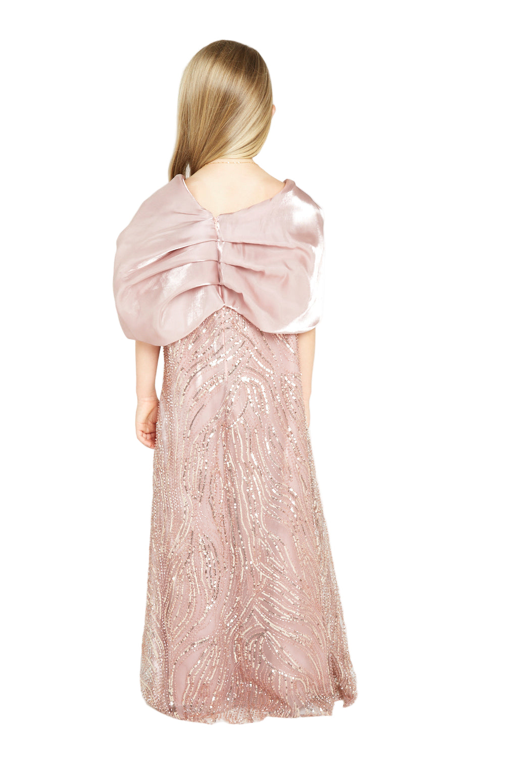 Sequin Embellished Gown with Statement Overlay