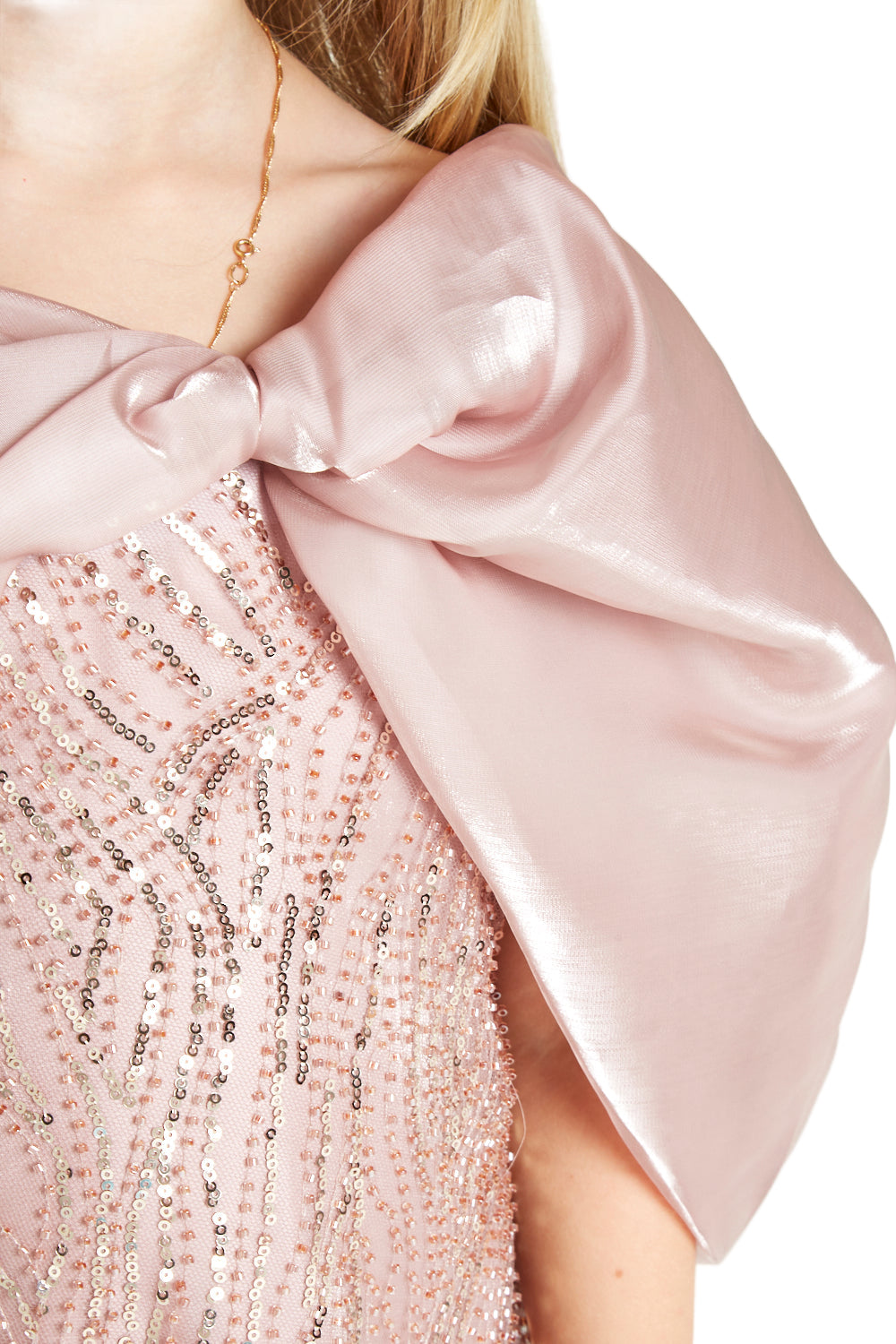 Sequin Embellished Gown with Statement Overlay