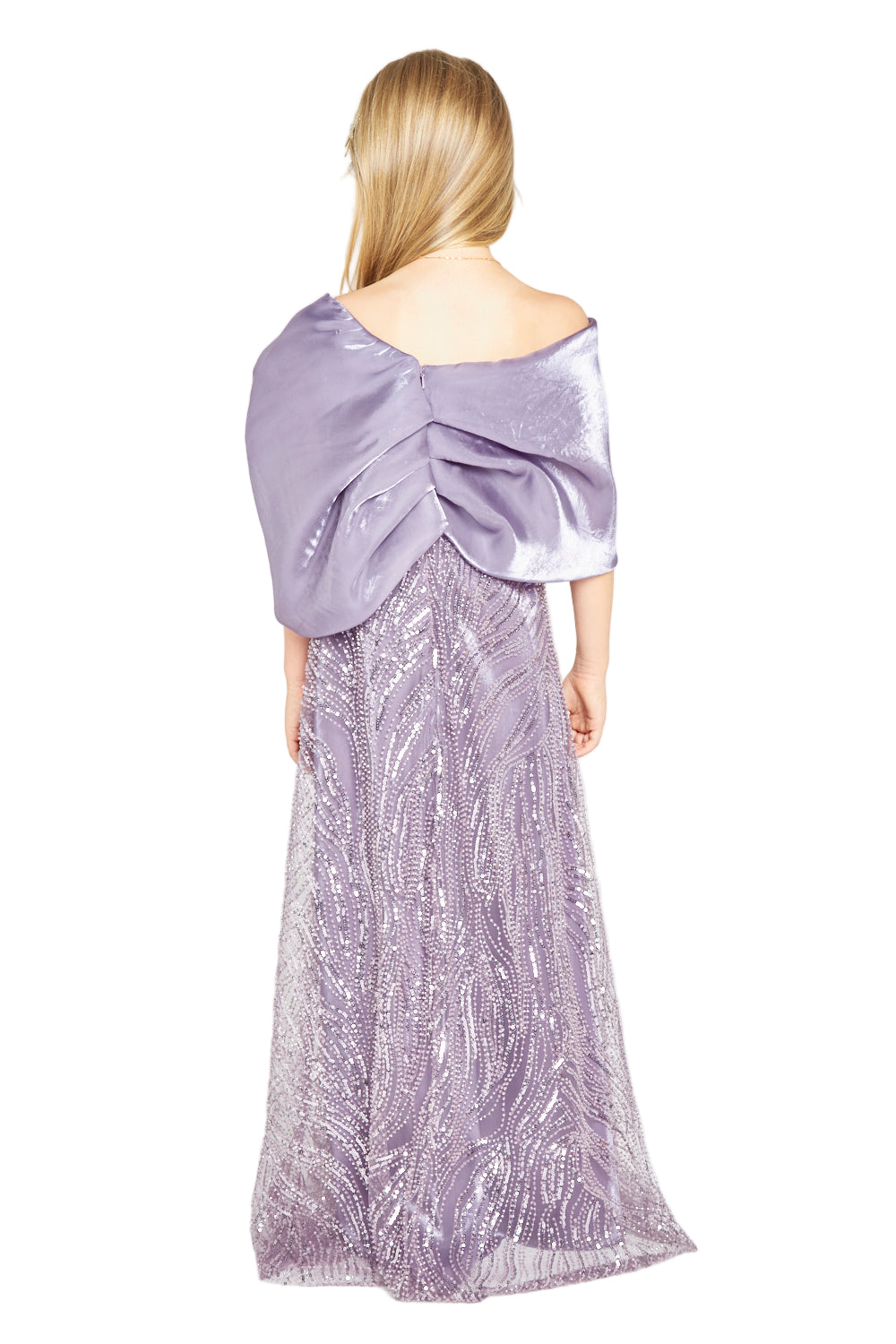 Sequin Embellished Gown with Statement Overlay