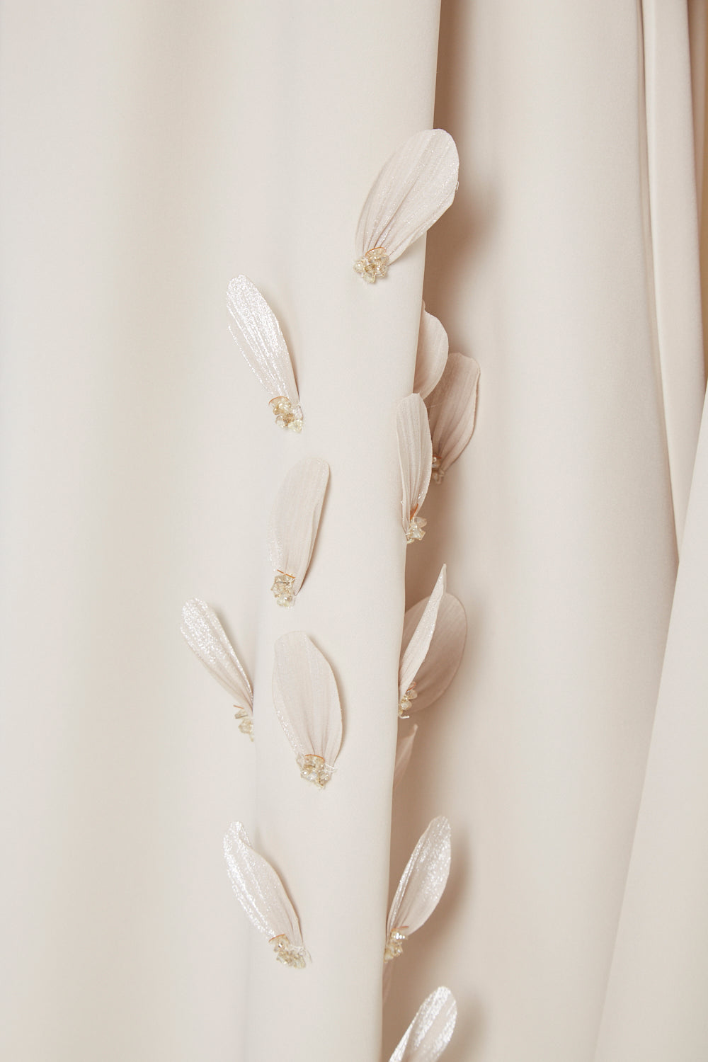 Cape Gown with Petal Florals Appliqué