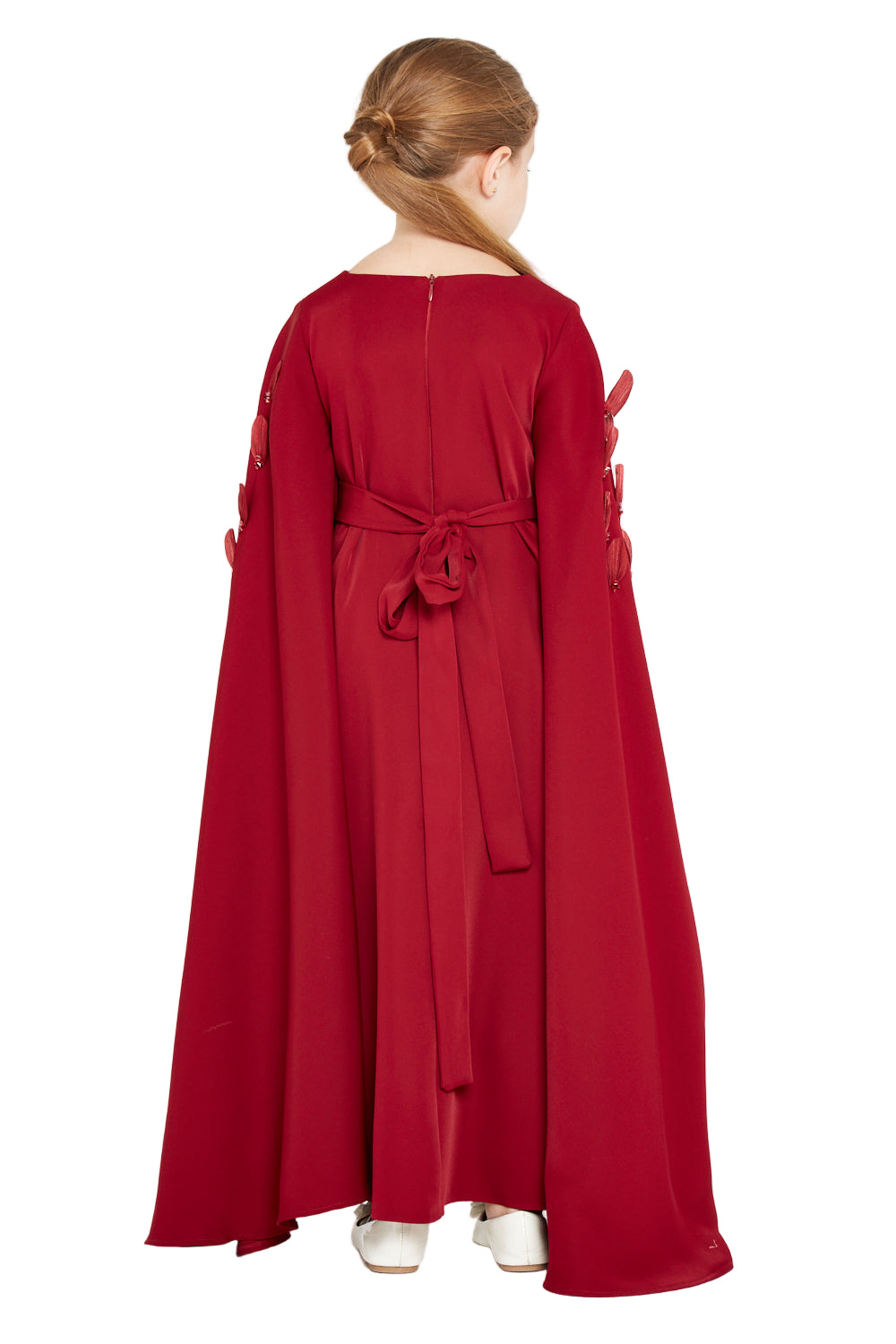 Cape Gown with Petal Florals Appliqué