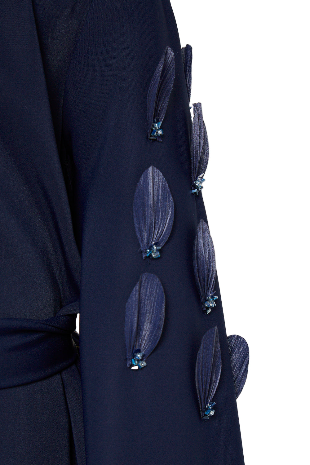 Cape Gown with Petal Florals Appliqué