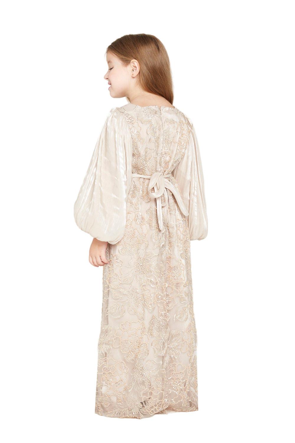 Embroidered Puff-Sleeve Dress