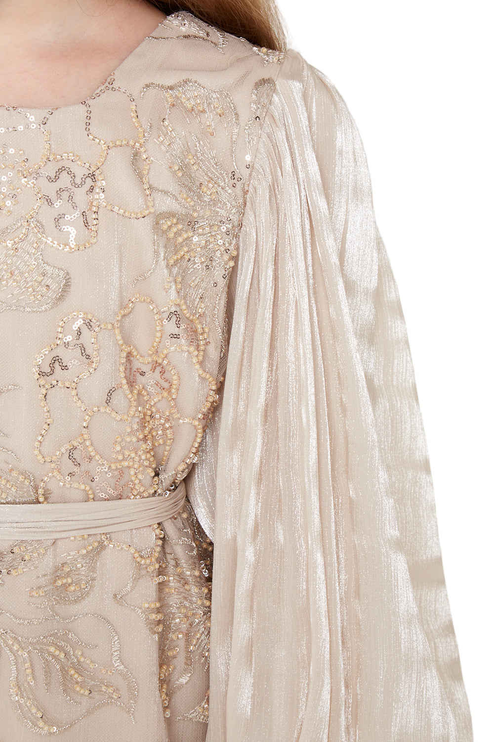 Embroidered Puff-Sleeve Dress