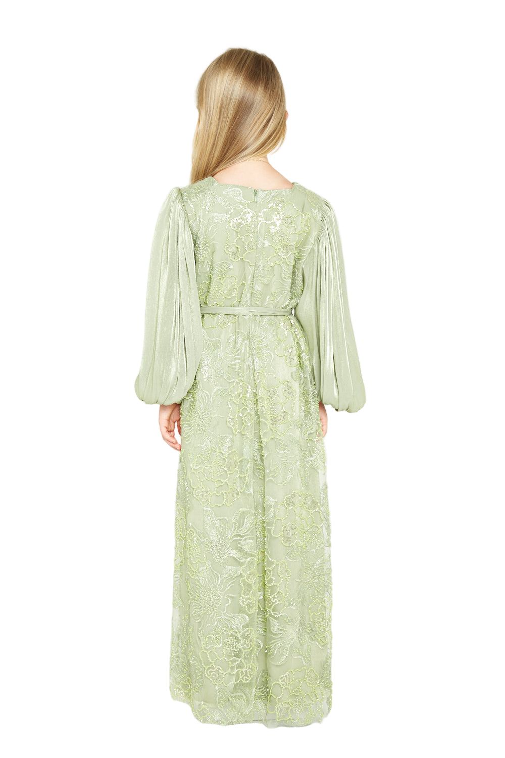 Embroidered Puff-Sleeve Dress