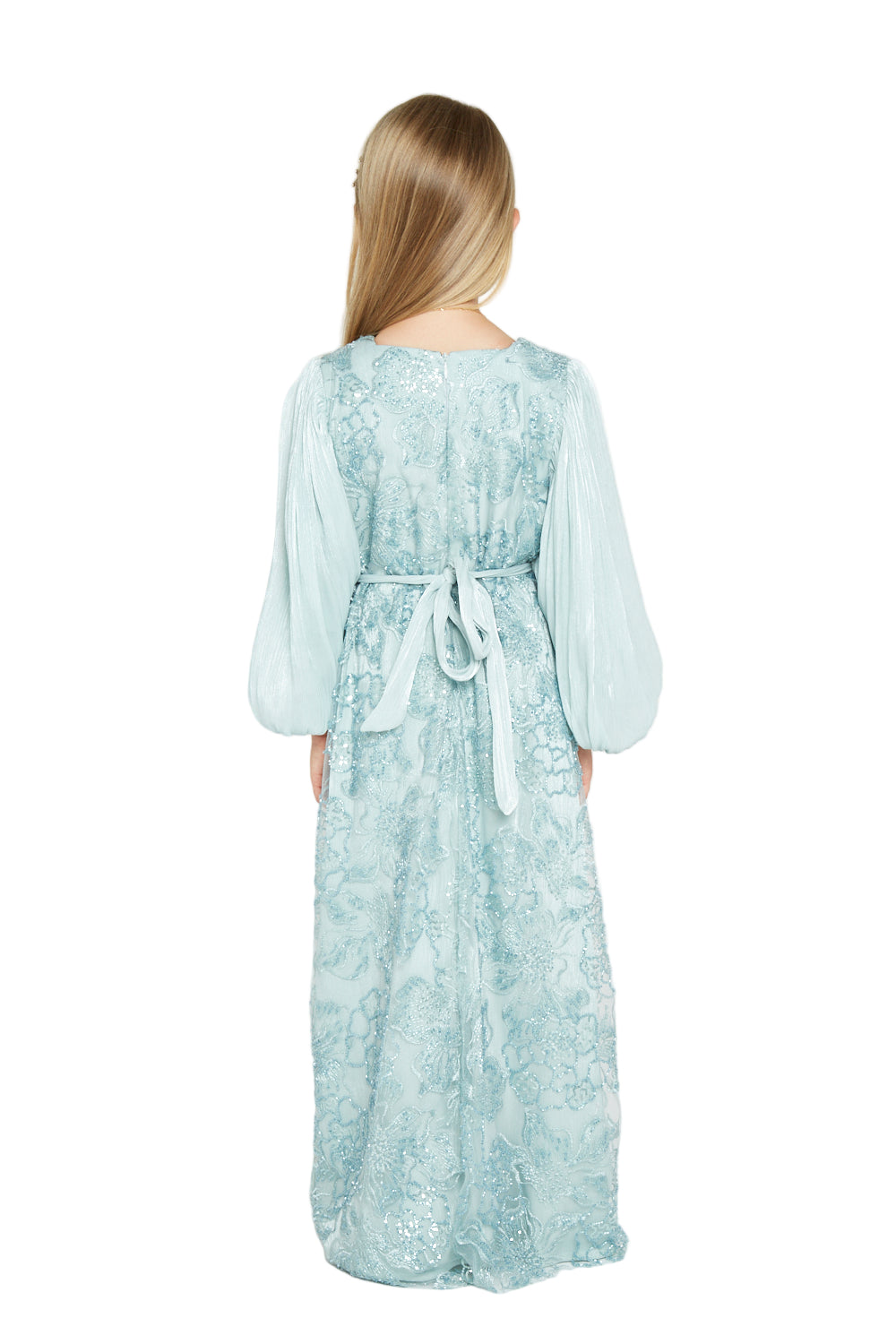 Embroidered Puff-Sleeve Dress