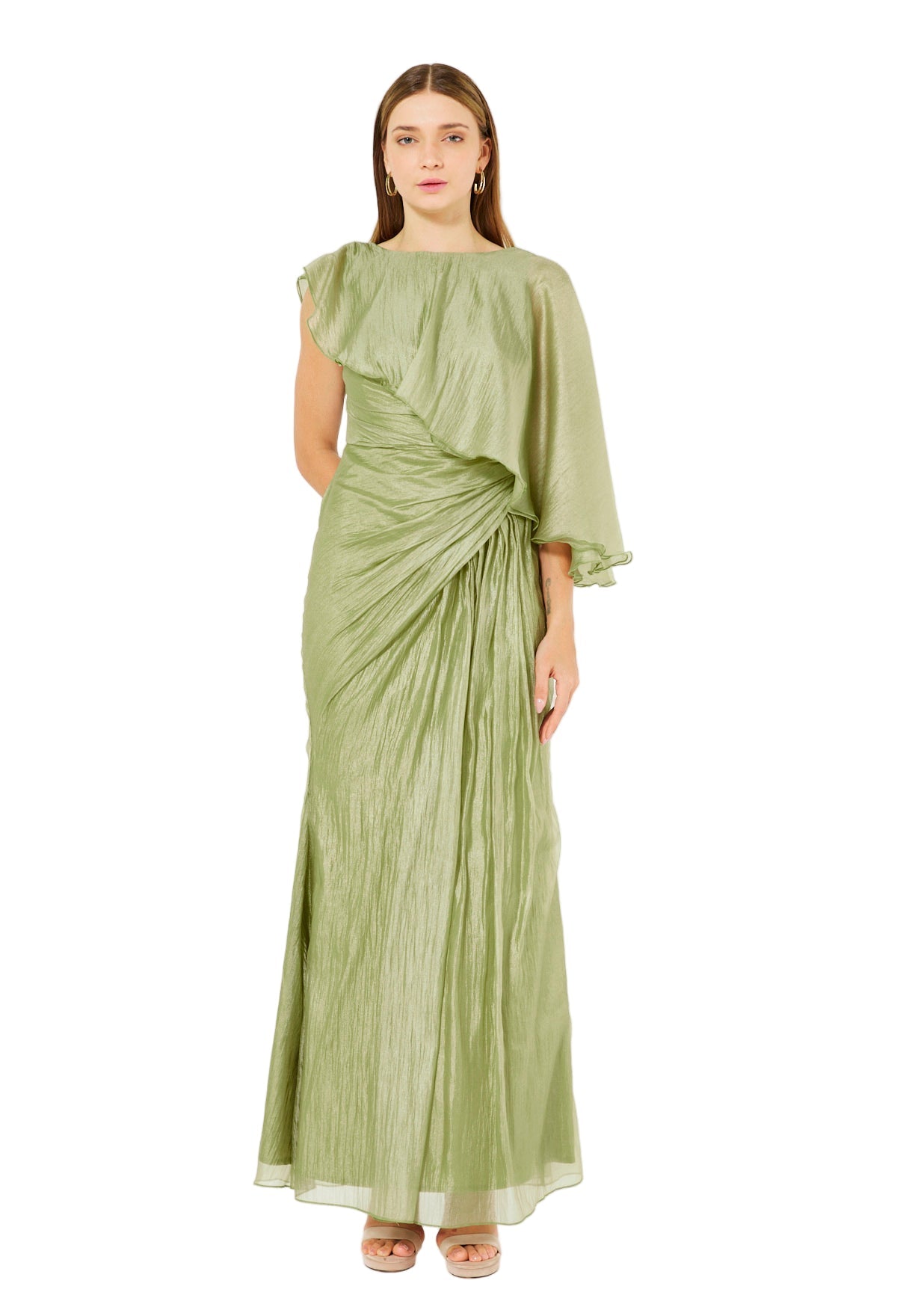 Asymmetric Draped Elegance Gown