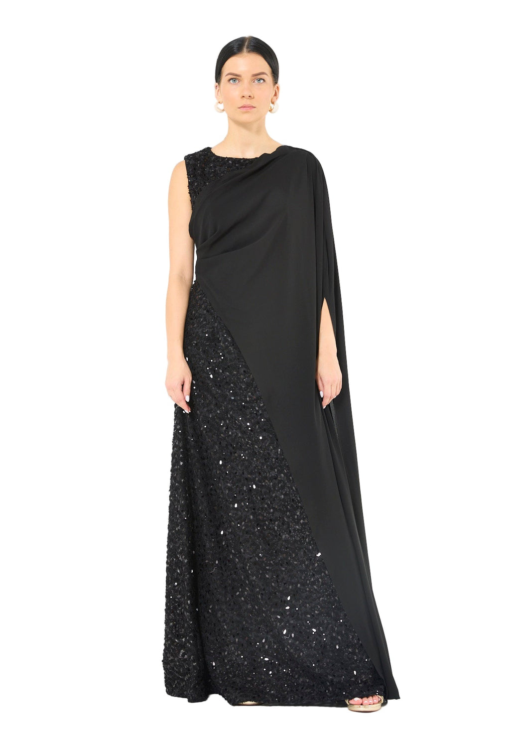 3D Texture Palette Embellished A-line Gown